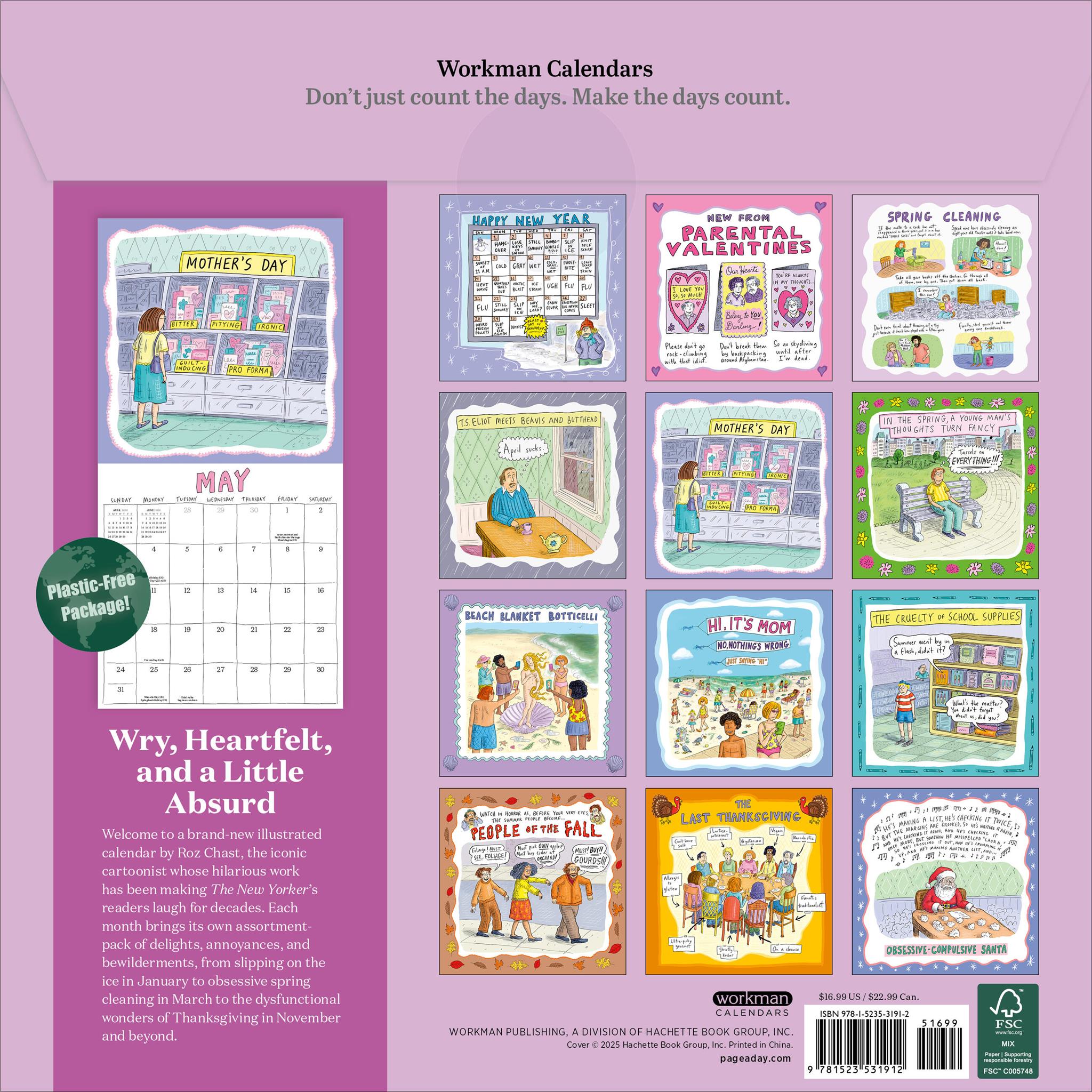 Calendrier mural Roz Chast 2026 - Disponible uniquement en ligne