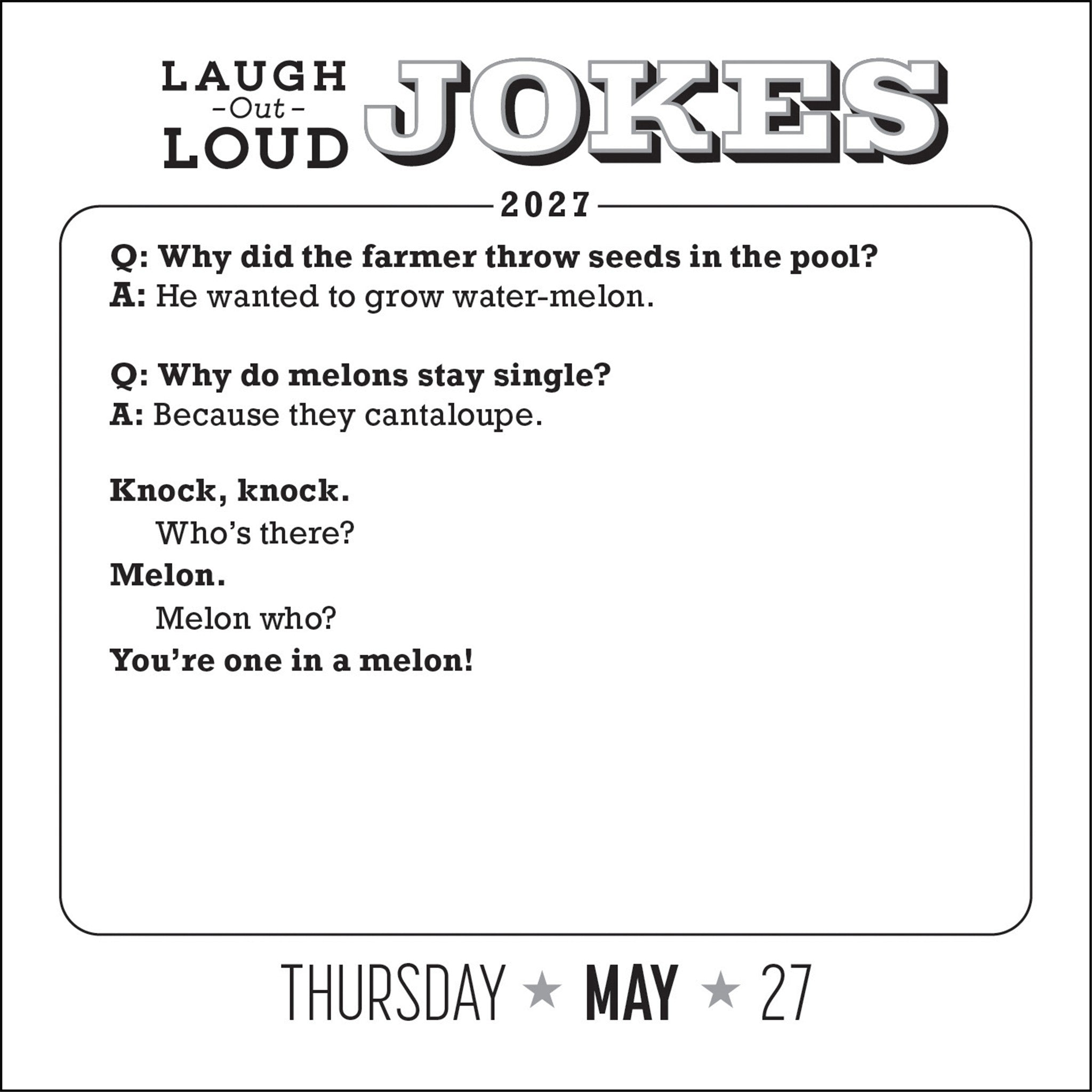 Laugh-Out-Loud Jokes 2027 Box Calendar - Online Only