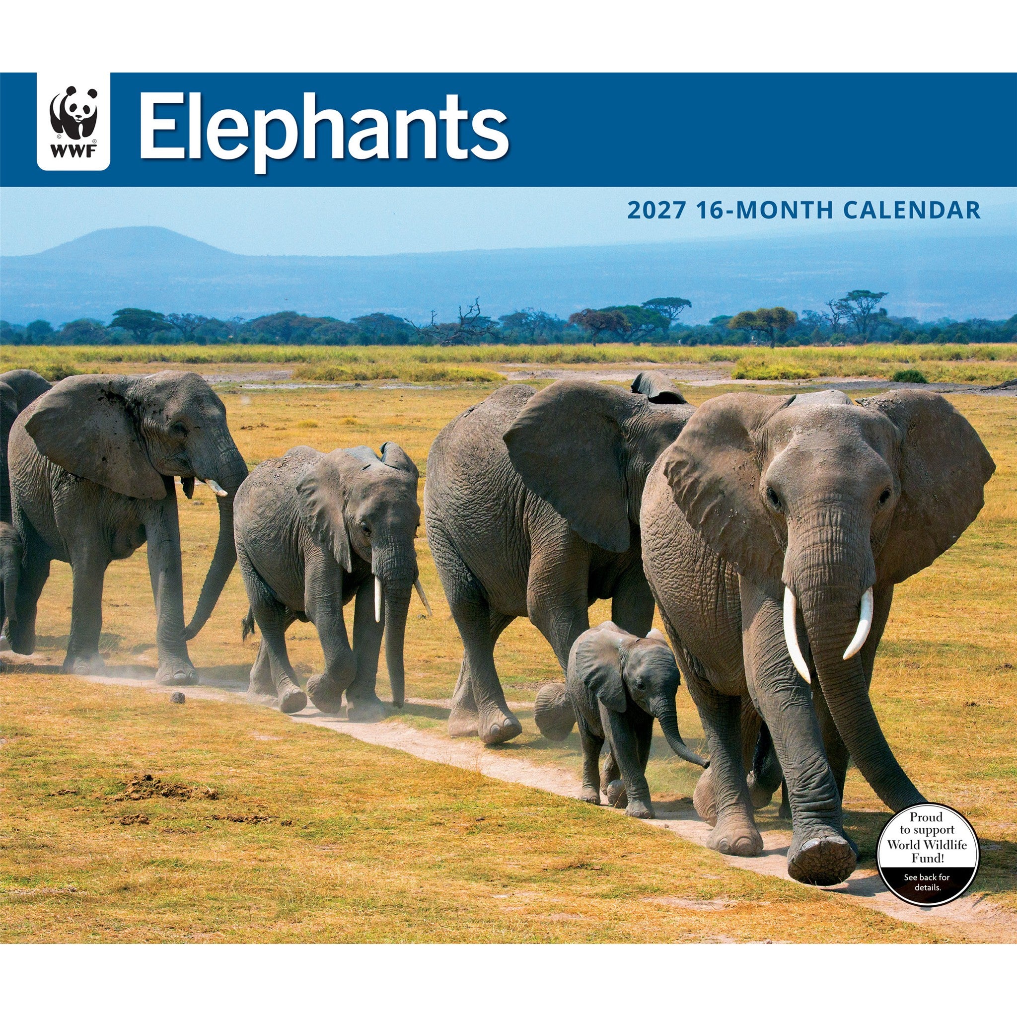 Calendrier mural 2027 Éléphants du Fonds Mondial pour la Nature
