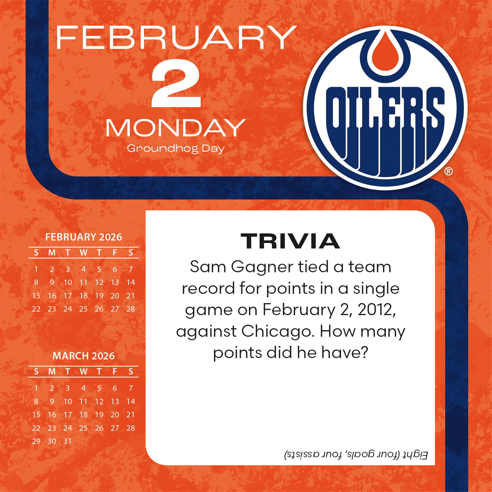 Calendrier 2026 des Oilers d'Edmonton (NHL)