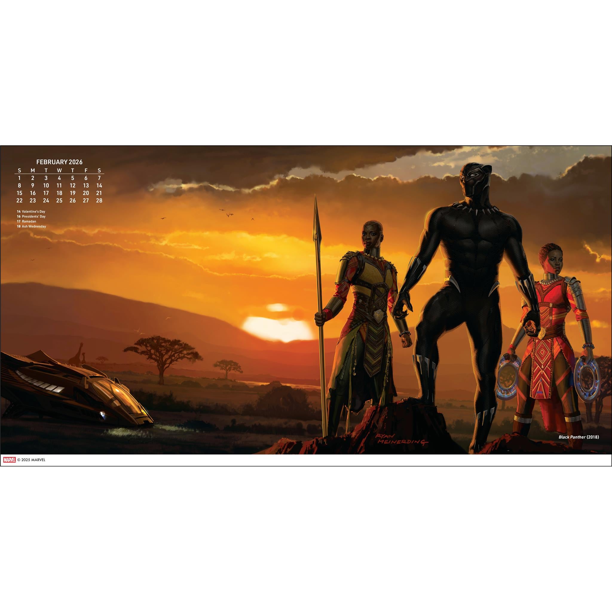 Calendrier mural 2026 Marvel Studios : L’Art de Ryan Meinerding – Disponible uniquement en ligne