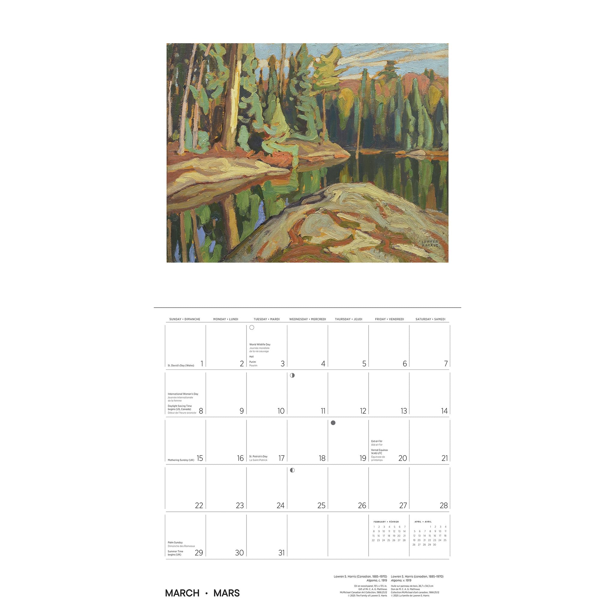 Calendrier mural Lawren S. Harris 2026