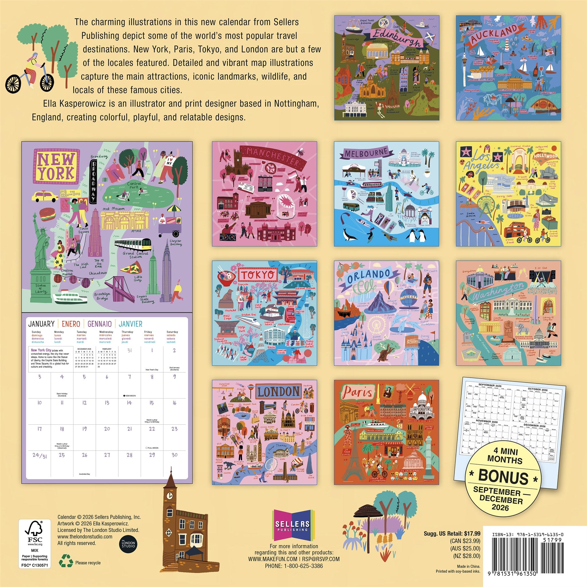 Drawn to Travel 2027 Wall Calendar - Online Only