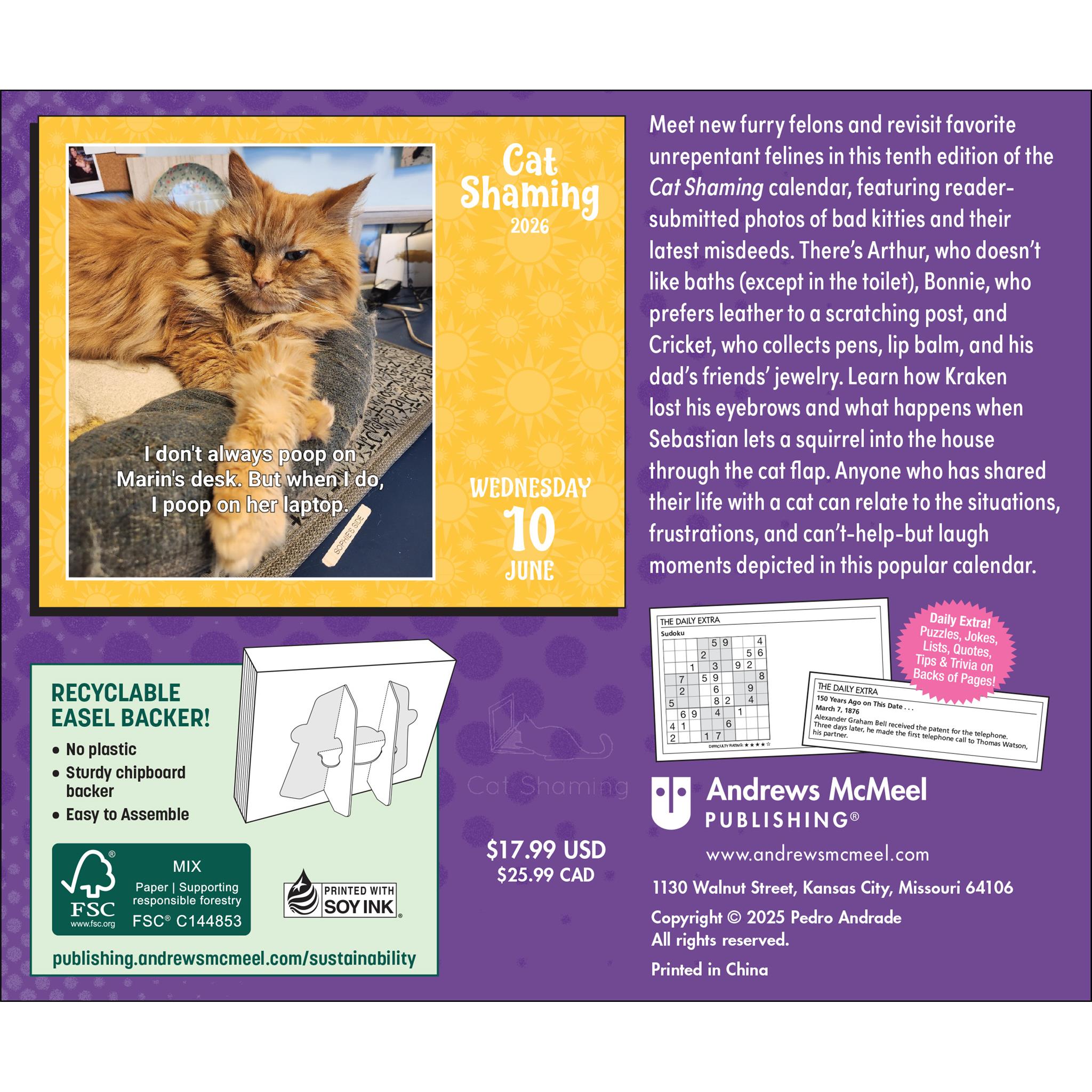 Calendrier de la boîte Cat Shaming 2026