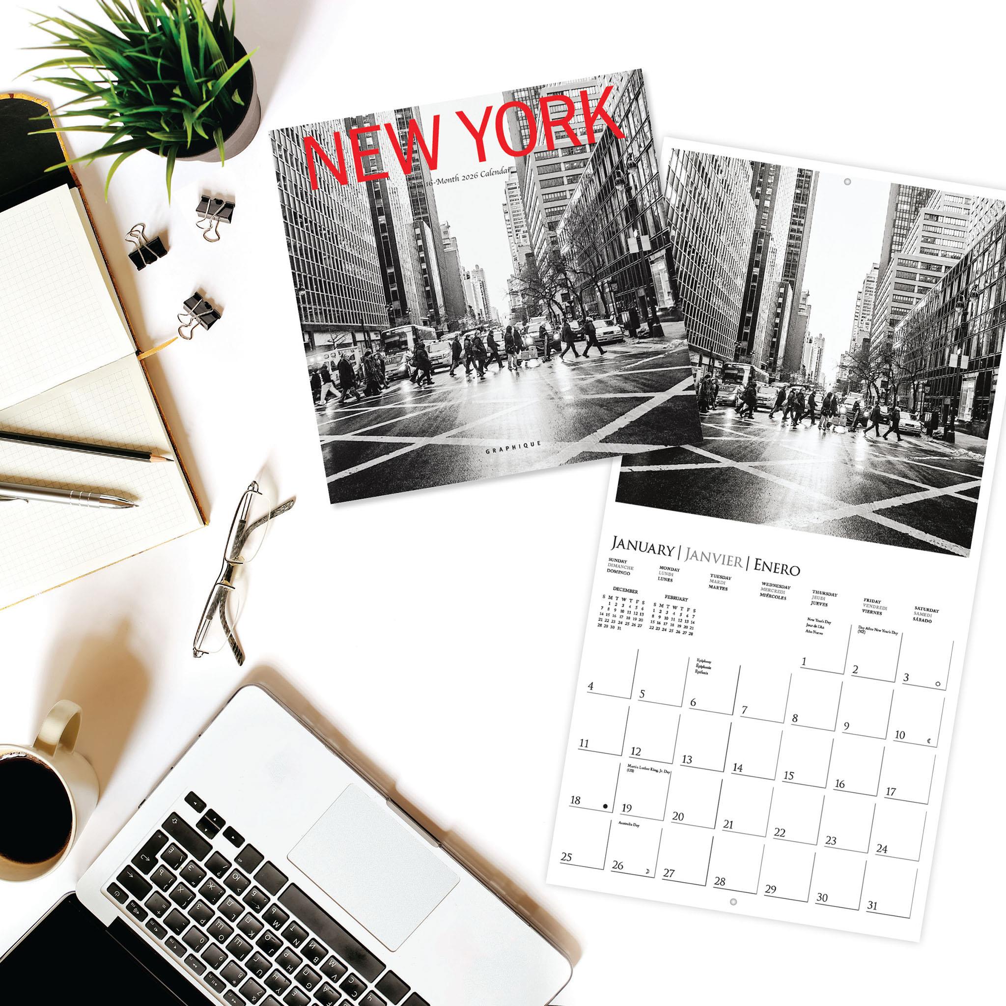 Mini-calendrier de New York 2026