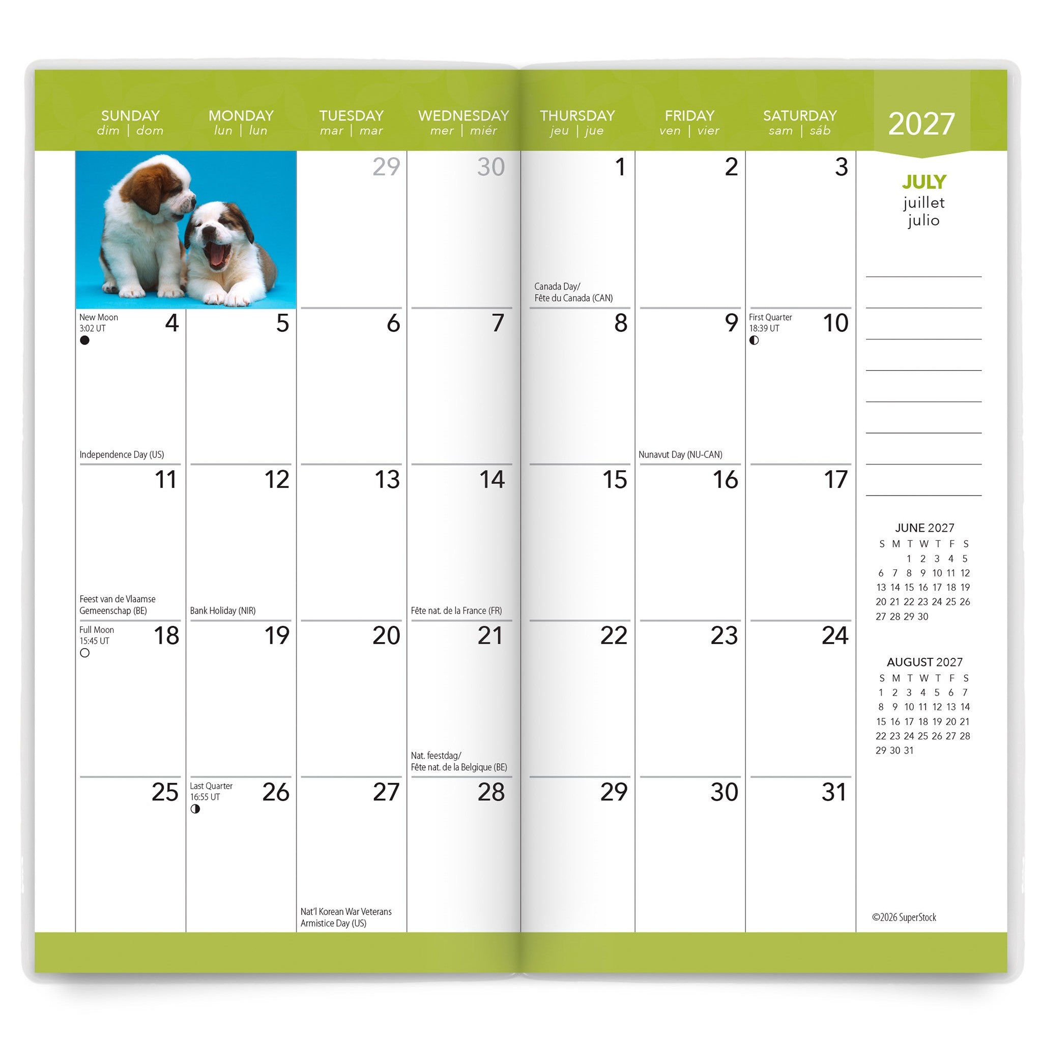 Puppies I Love 2027-2028 2-Year Pocket Planner