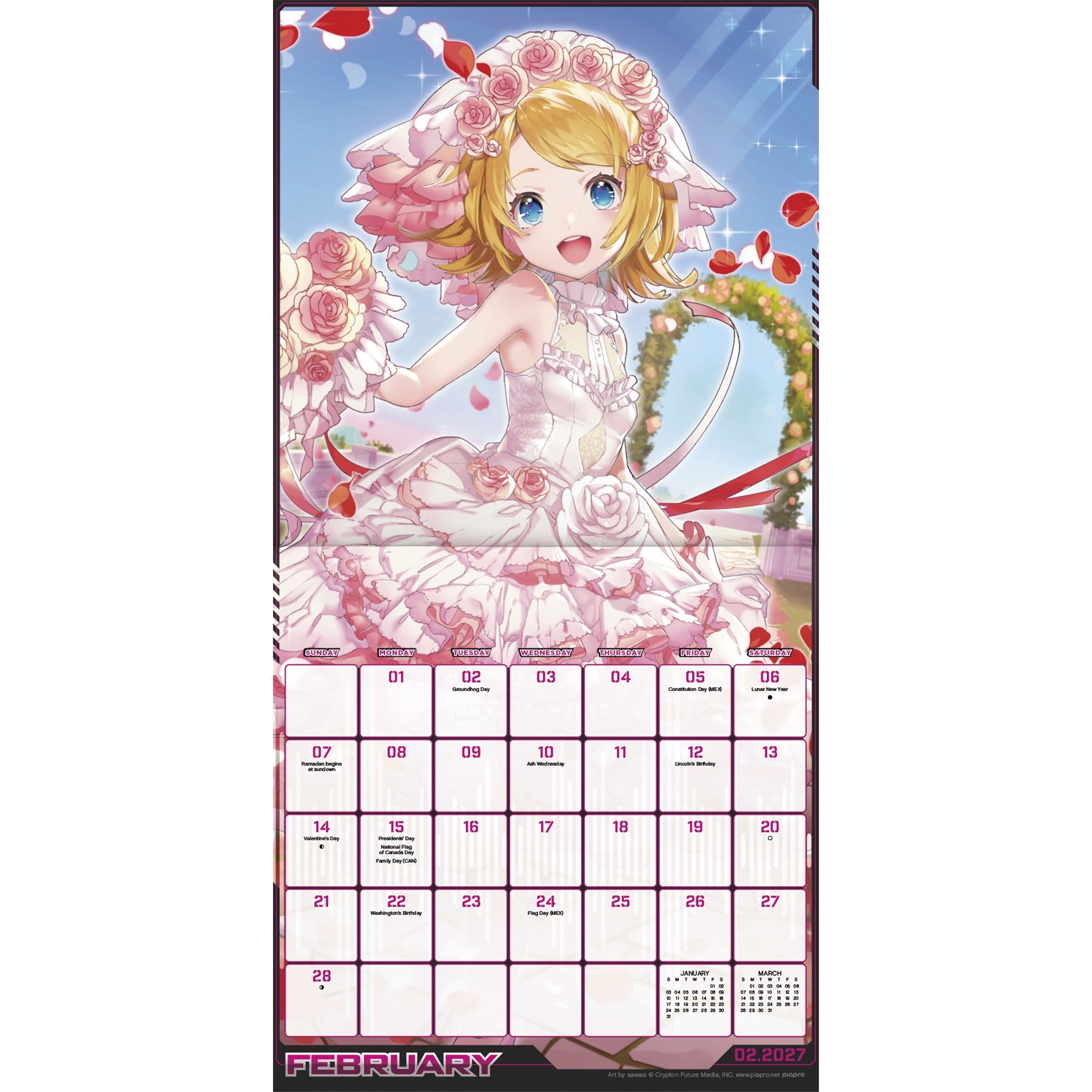 Hatsune Miku 2027 Wall Calendar