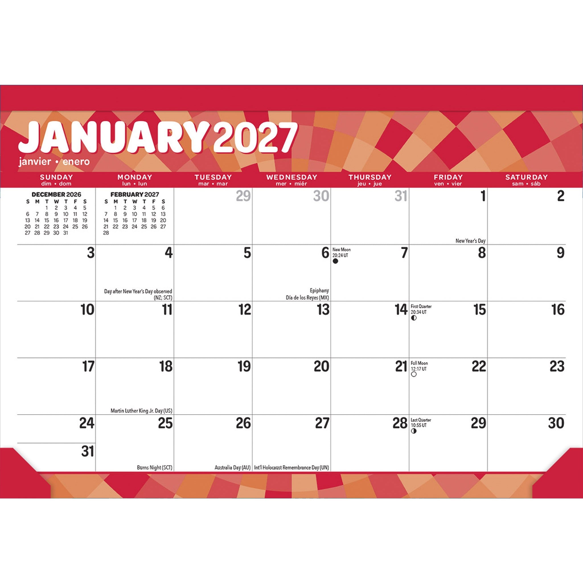 Large Print 2027 Desk Pad Calendar