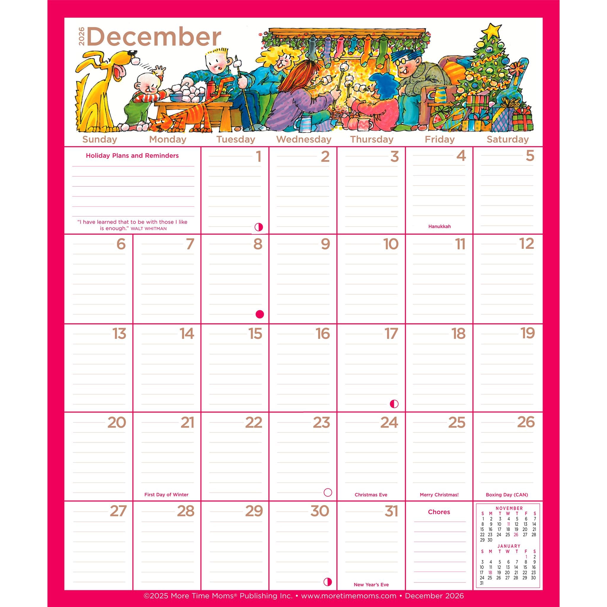 Calendrier de réfrigérateur 2025-2026 Calendrier mural