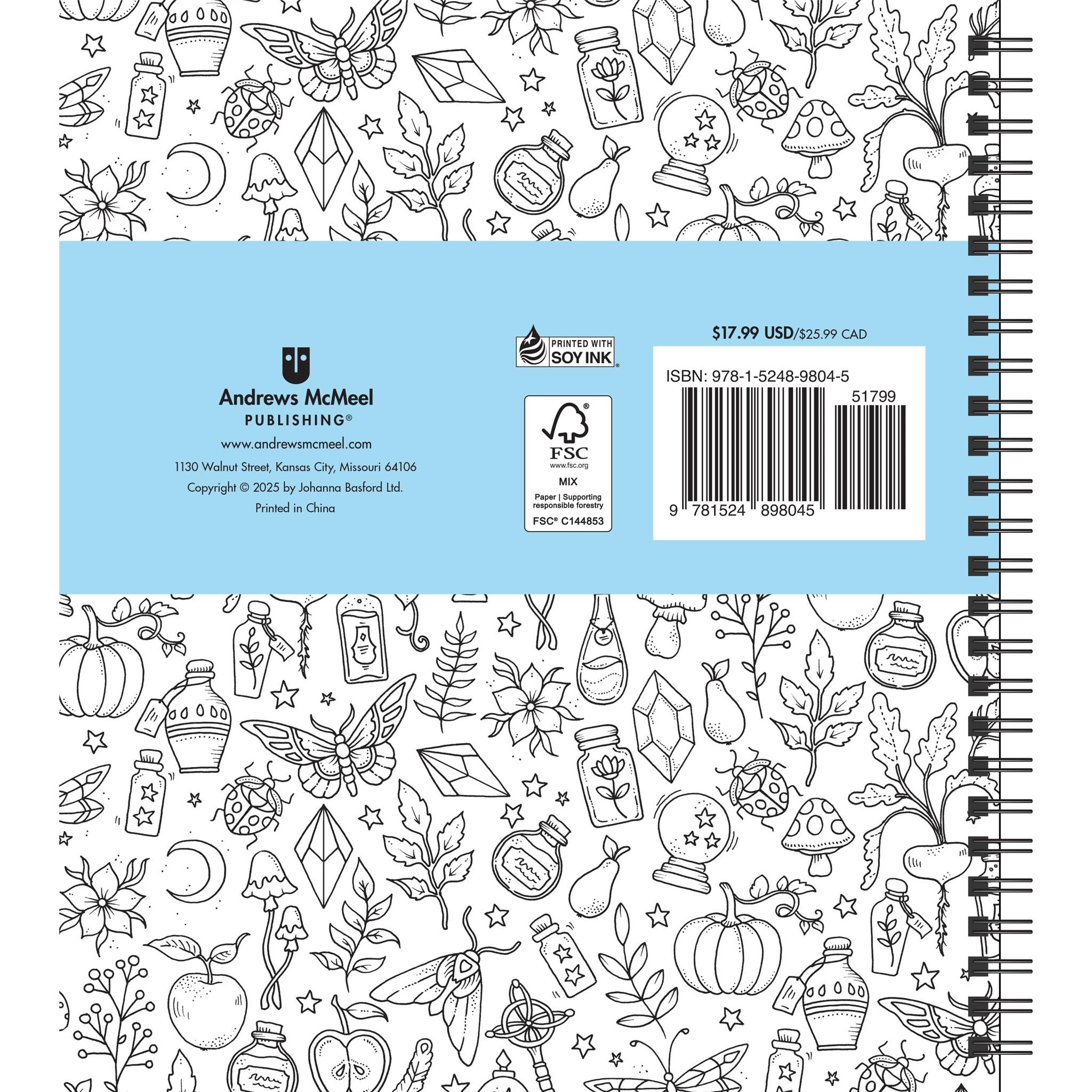 Calendrier de fiançailles 2026 à colorier de Johanna Basford