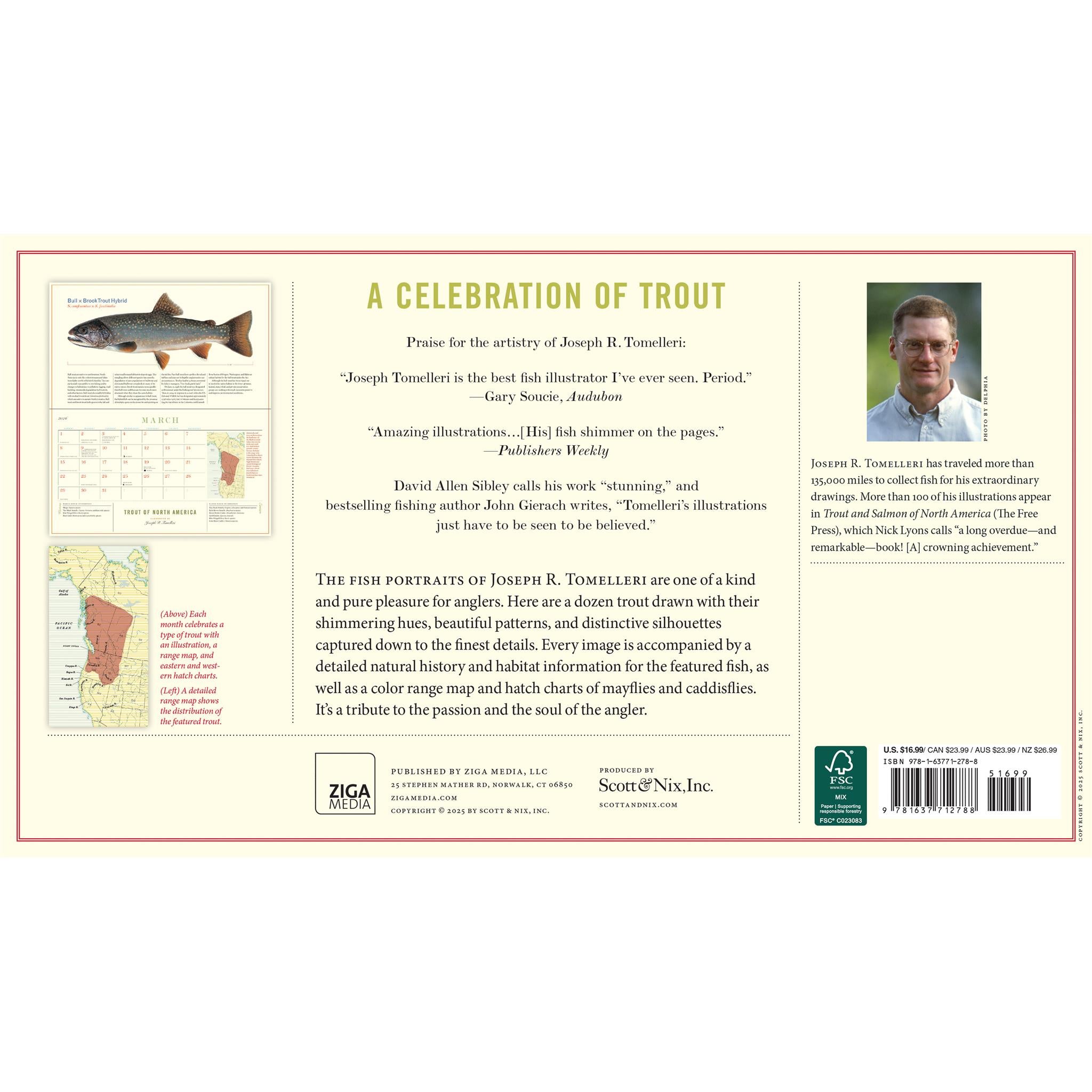 Calendrier mural Truite d'Amérique du Nord 2026