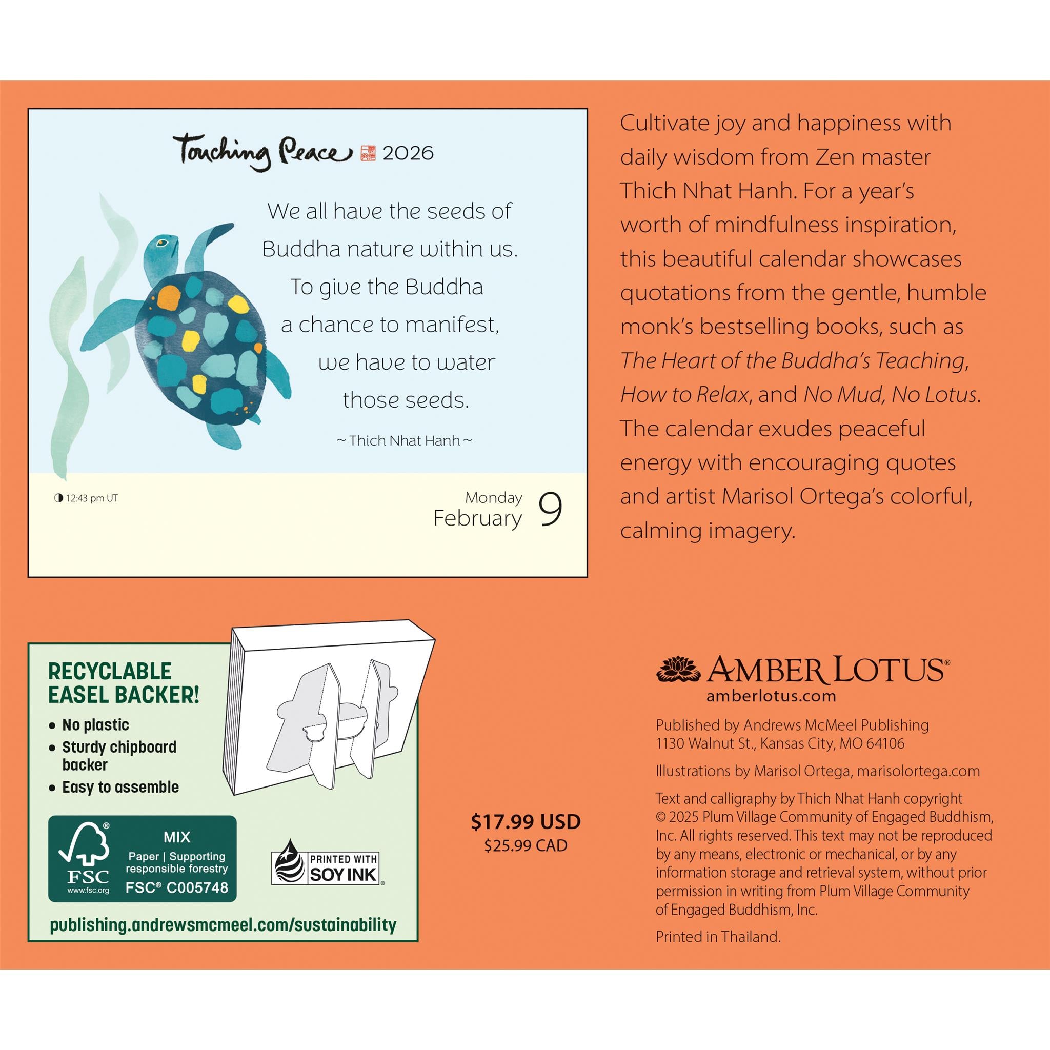 Calendrier Thich Nhat Hanh 2026 en boîte - Disponible uniquement en ligne