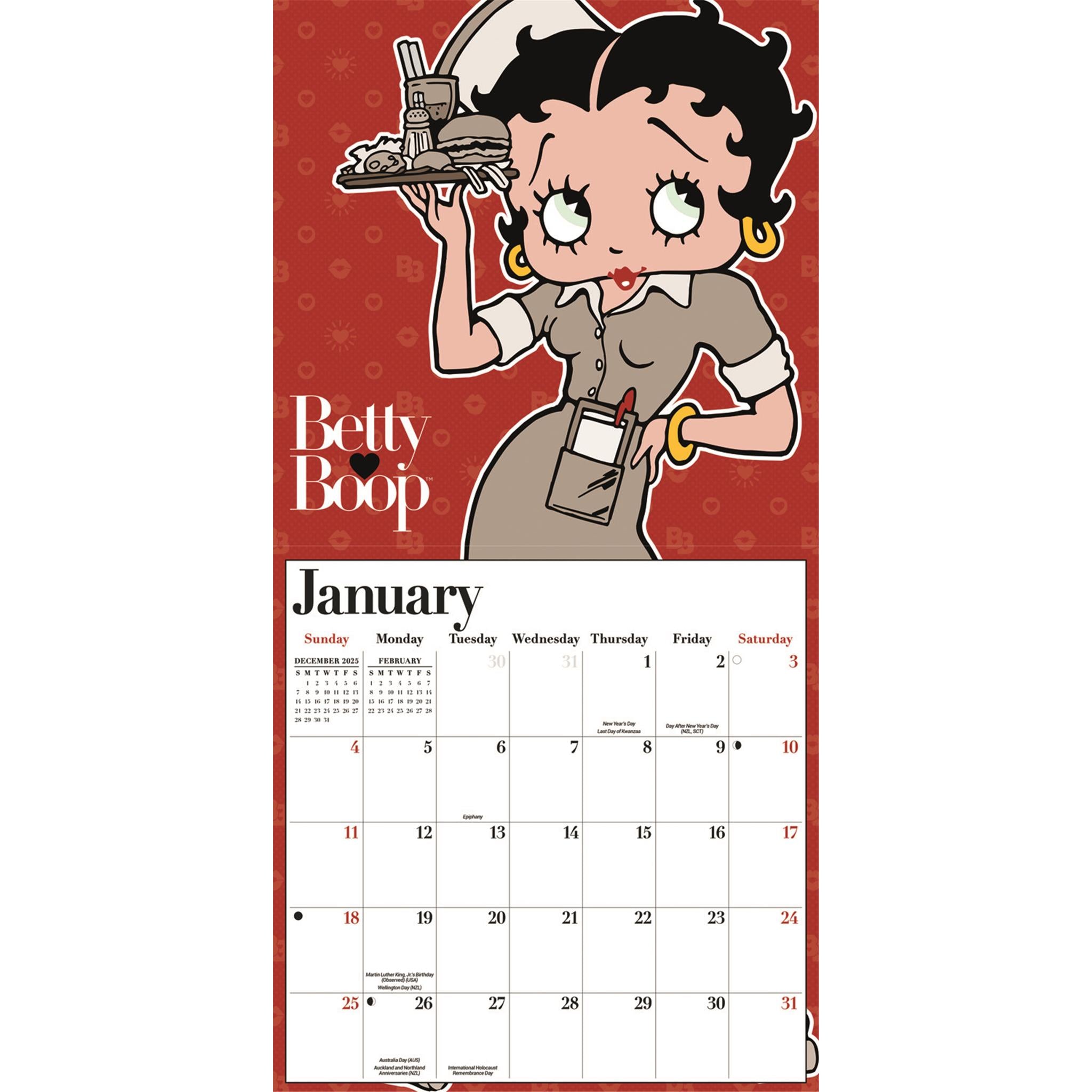 Calendrier mural Betty Boop 2026