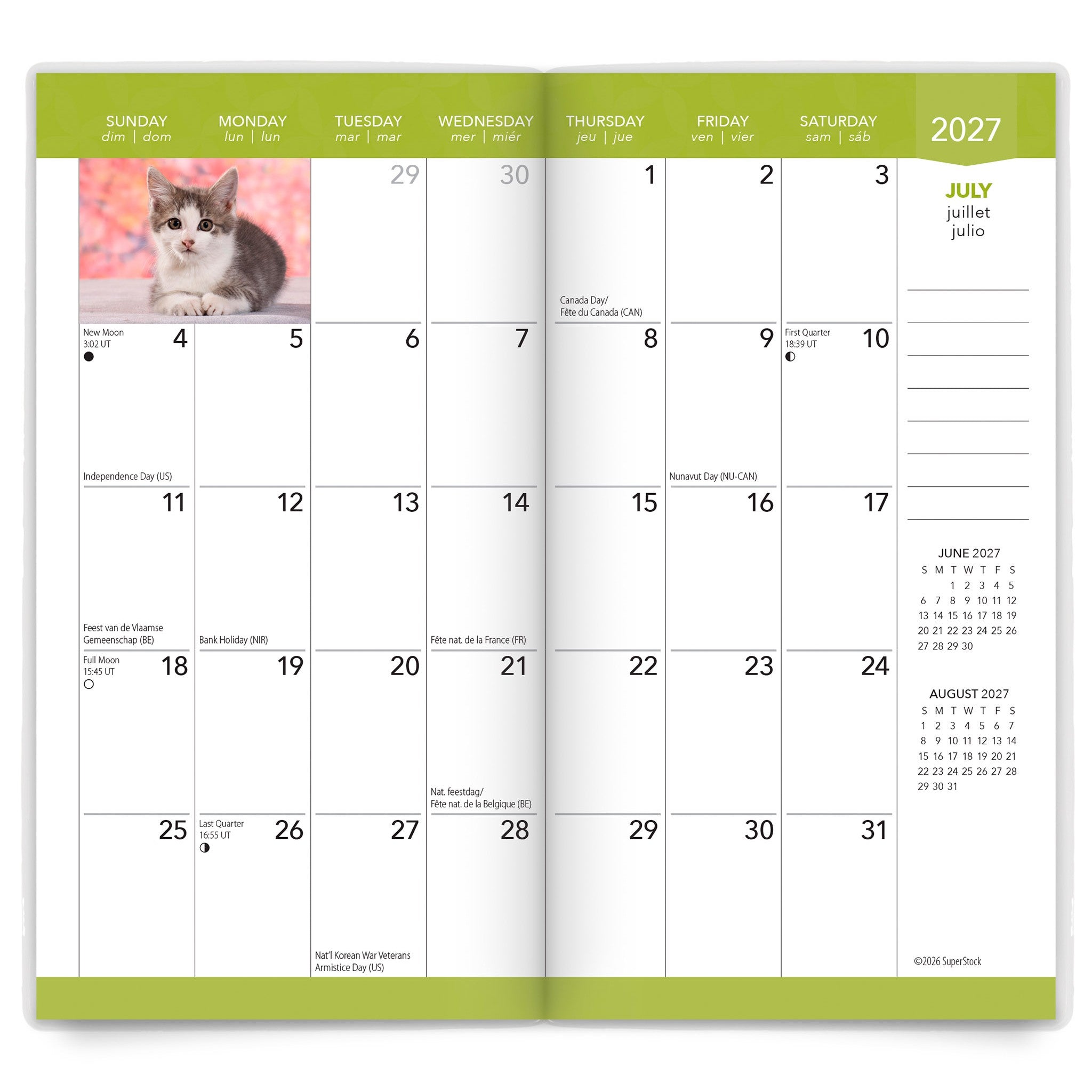 Kitten Cuddles 2027-2028 2-Year Pocket Planner