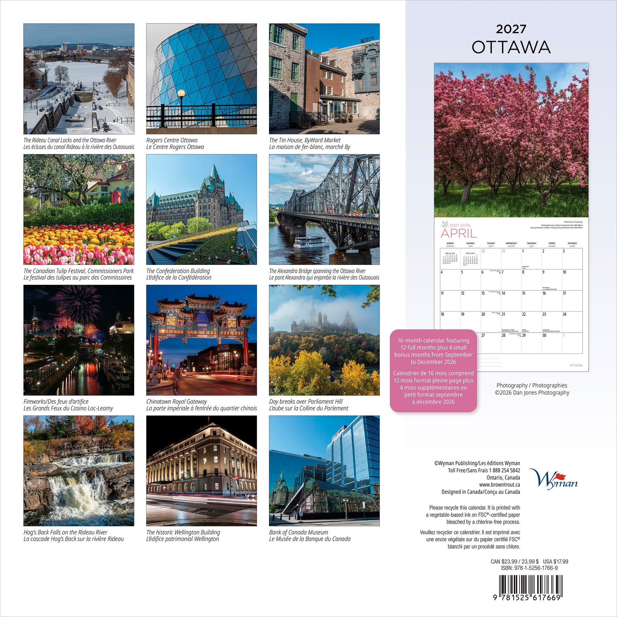Ottawa 2027 Wall Calendar