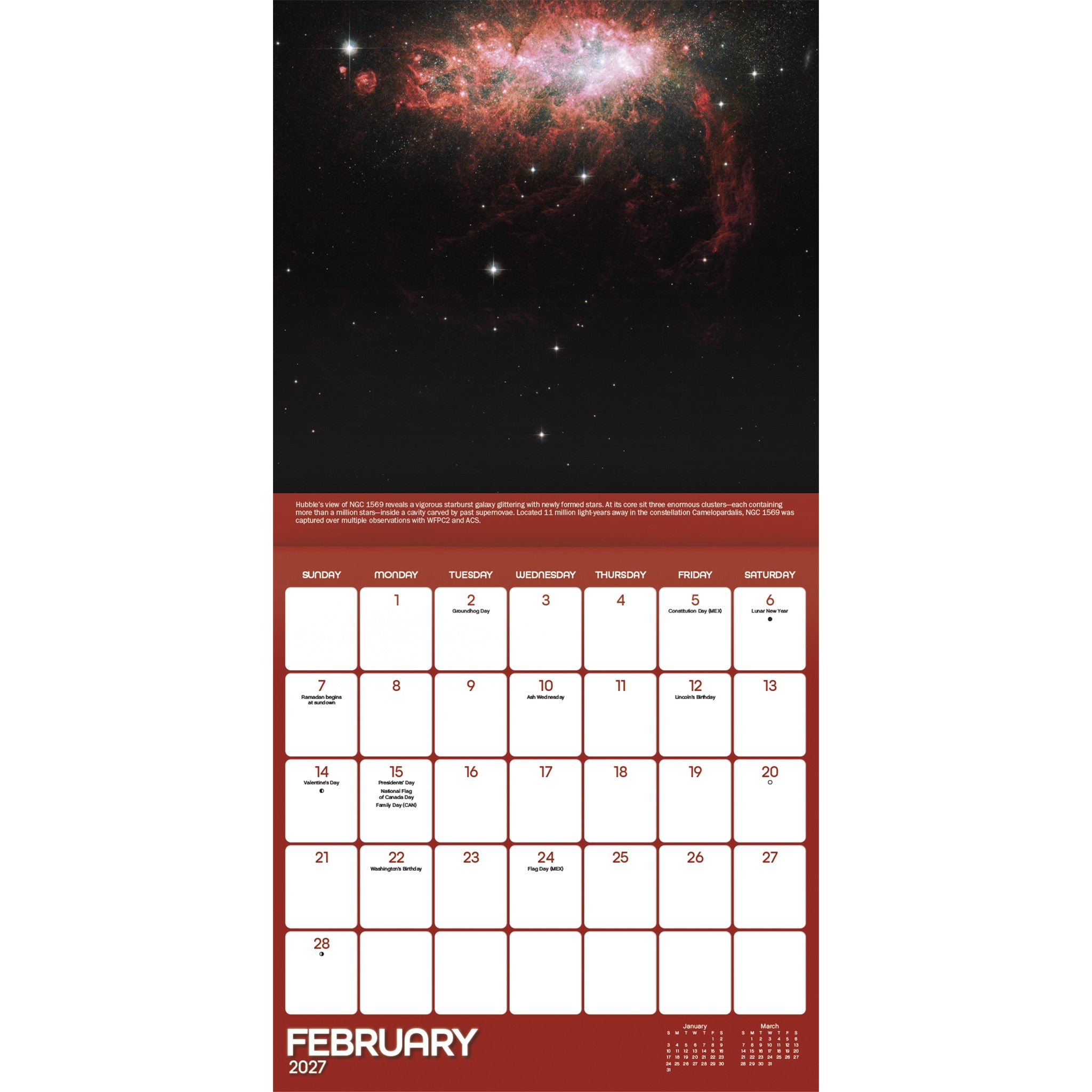 NASA Views from the Hubble Telescope 2027 Wall Calendar - Online Only