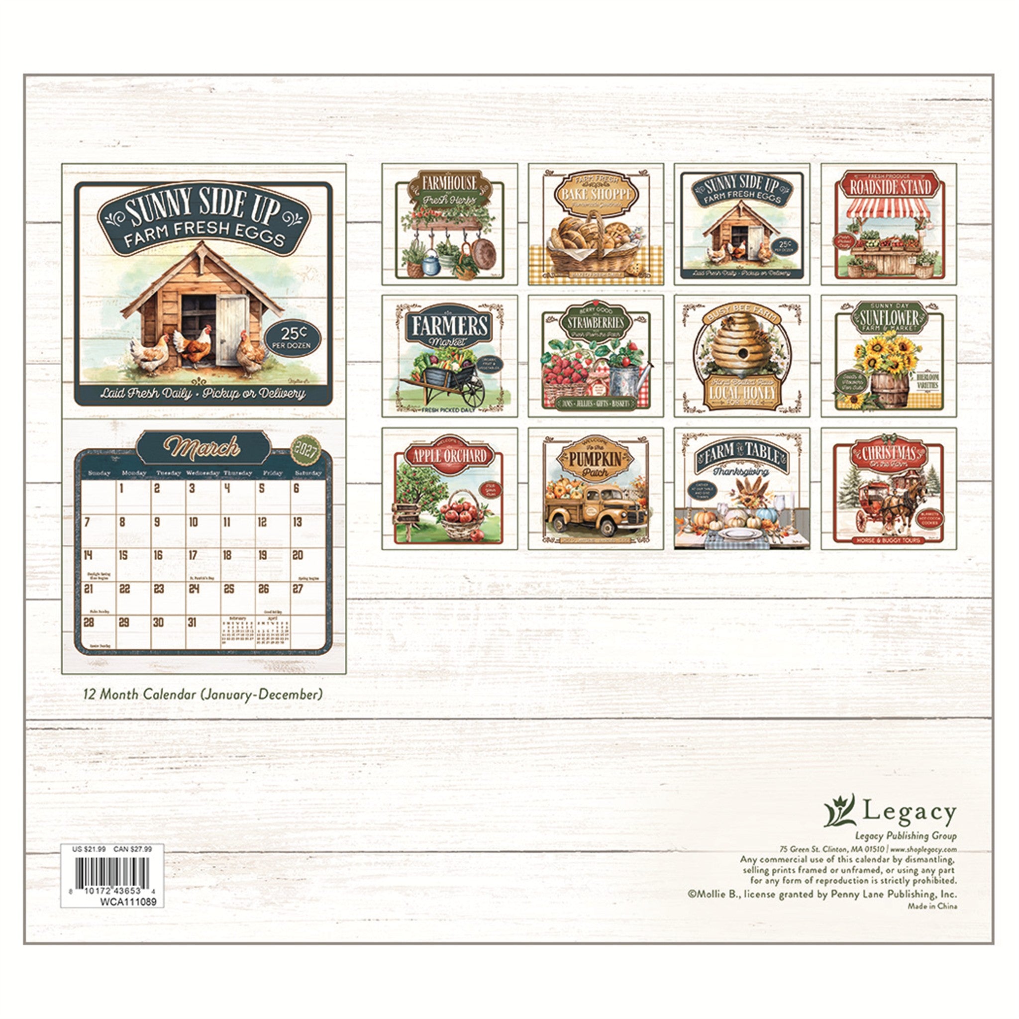 Calendrier mural De la ferme à la table 2027