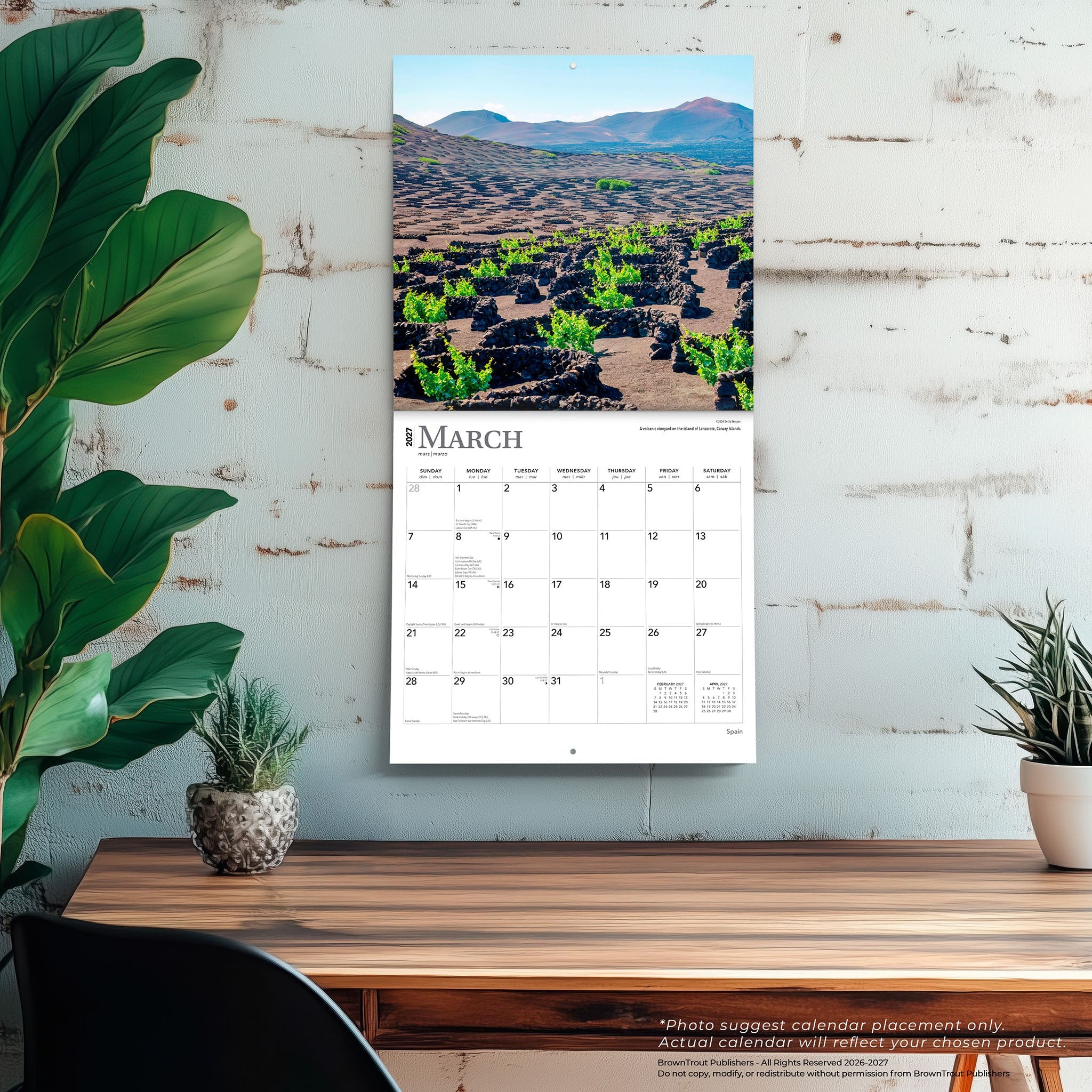 Spain 2027 Wall Calendar