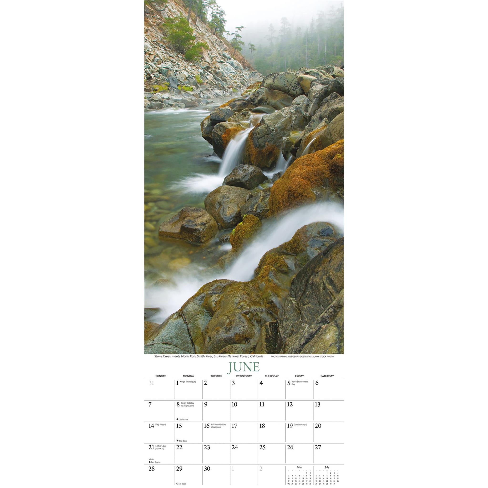 Calendrier des affiches Falling Waters 2026