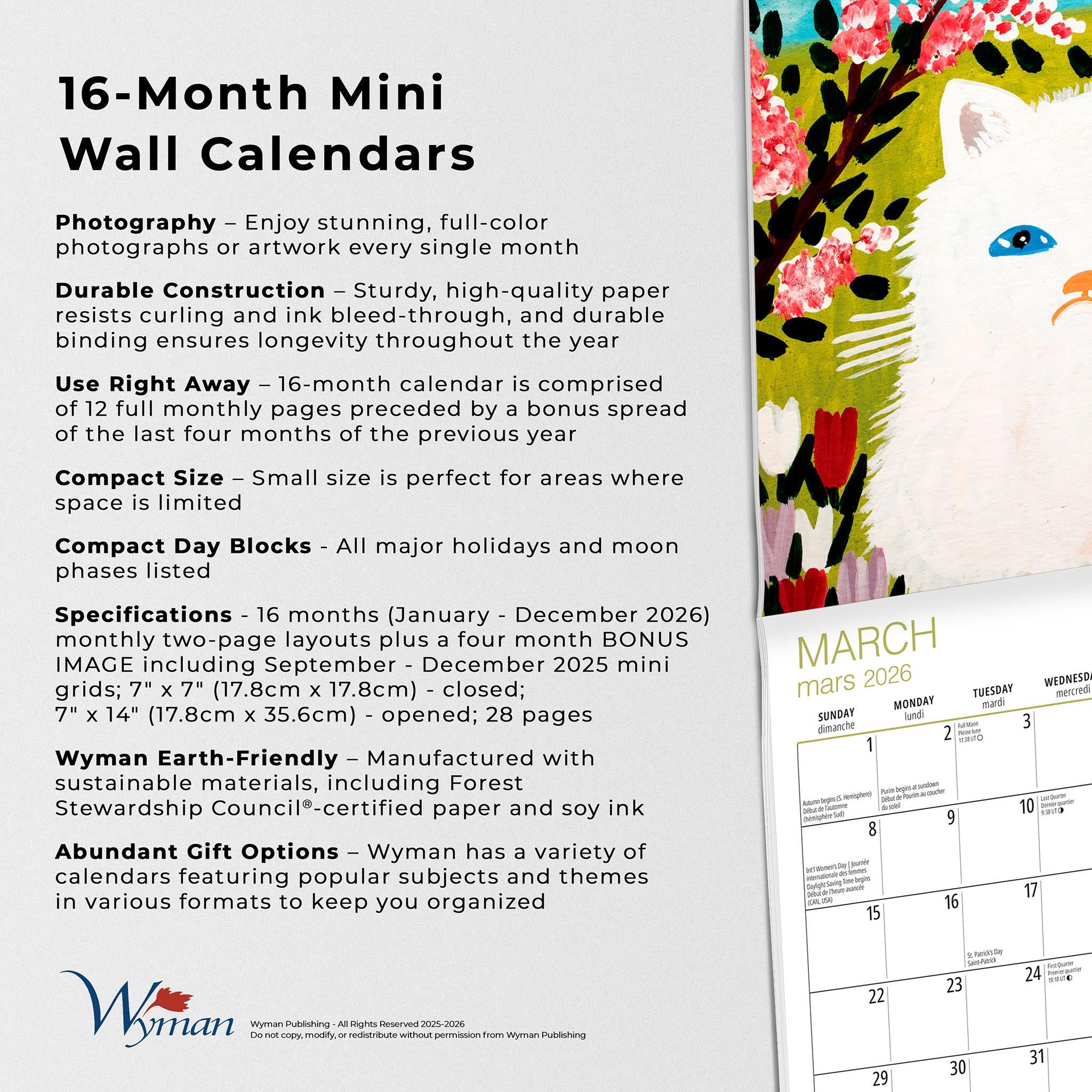 Maud Lewis 2026 Mini Calendar