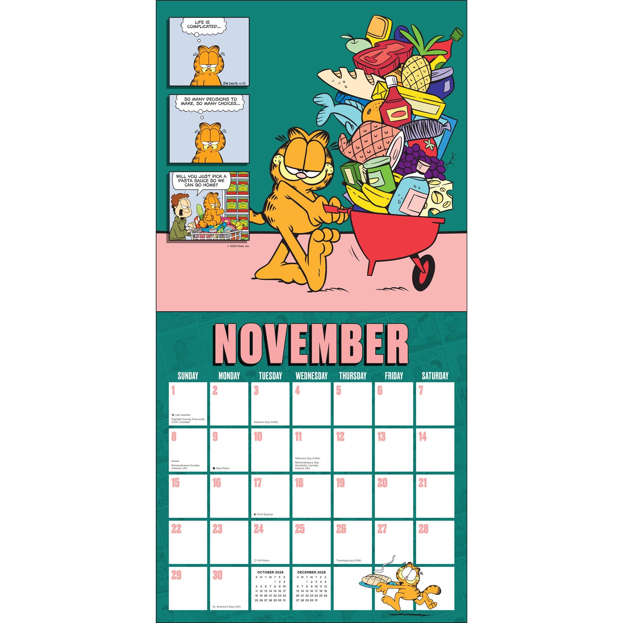 Calendrier mural Garfield 2026