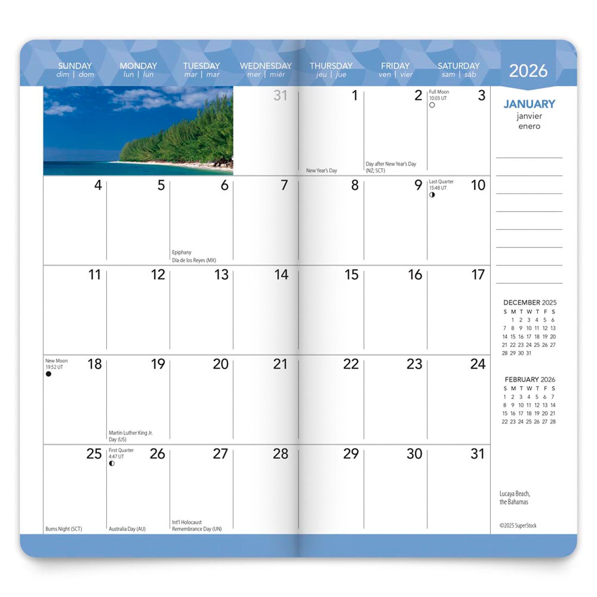 Agenda de poche Îles tropicales 2026 sur 2 ans