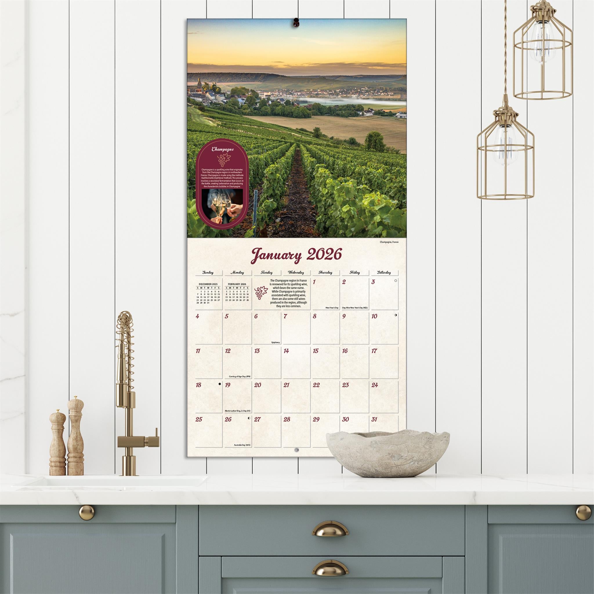 Wine Country 2026 Wall Calendar