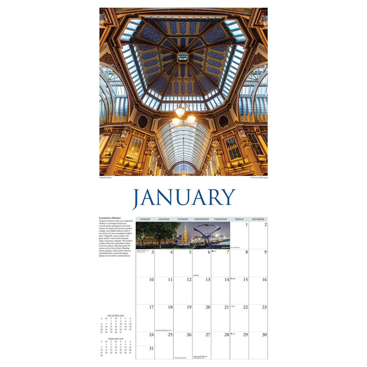 Calendrier mural 2027 « Une promenade à Londres » - En ligne seulement