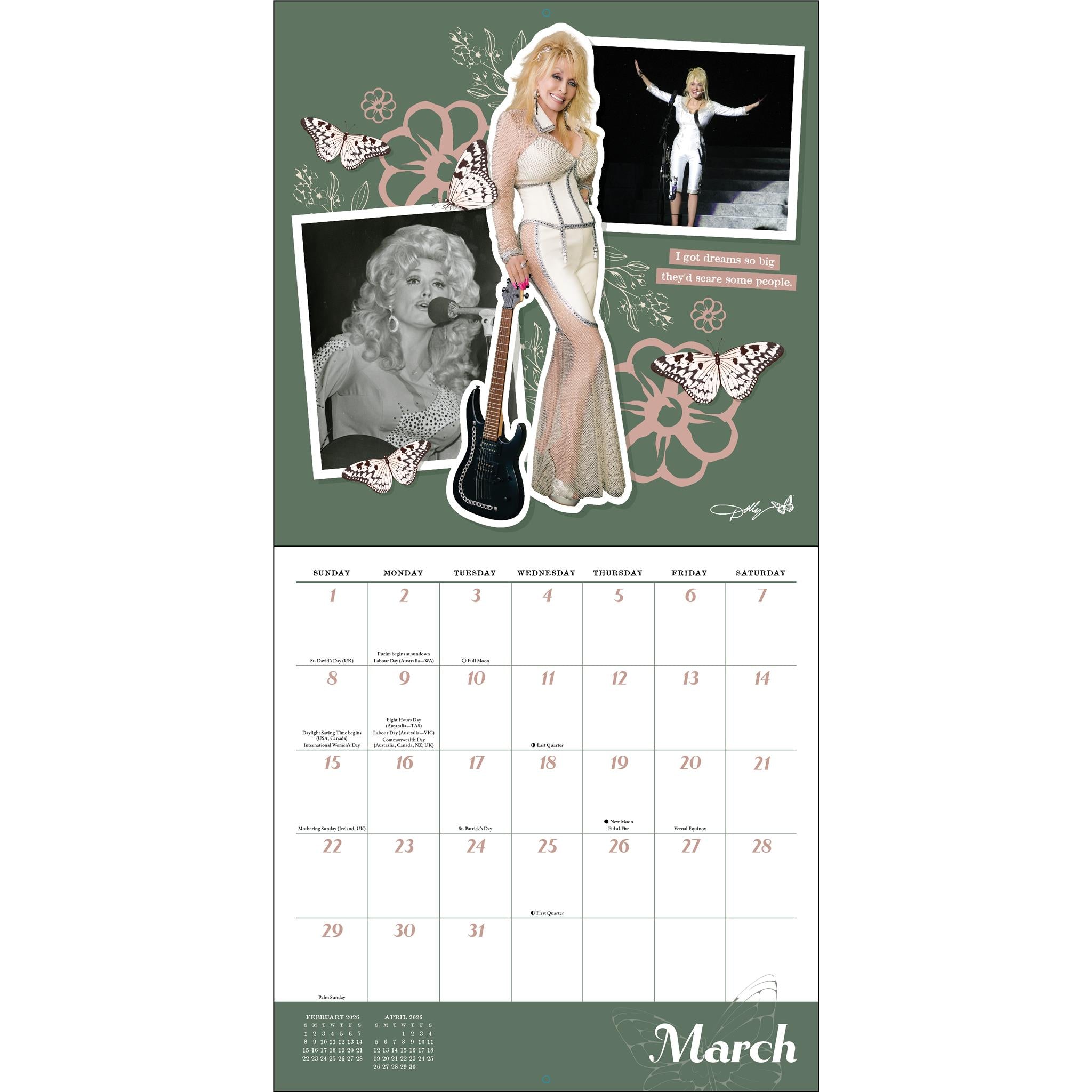 Calendrier mural Dolly Parton 2026