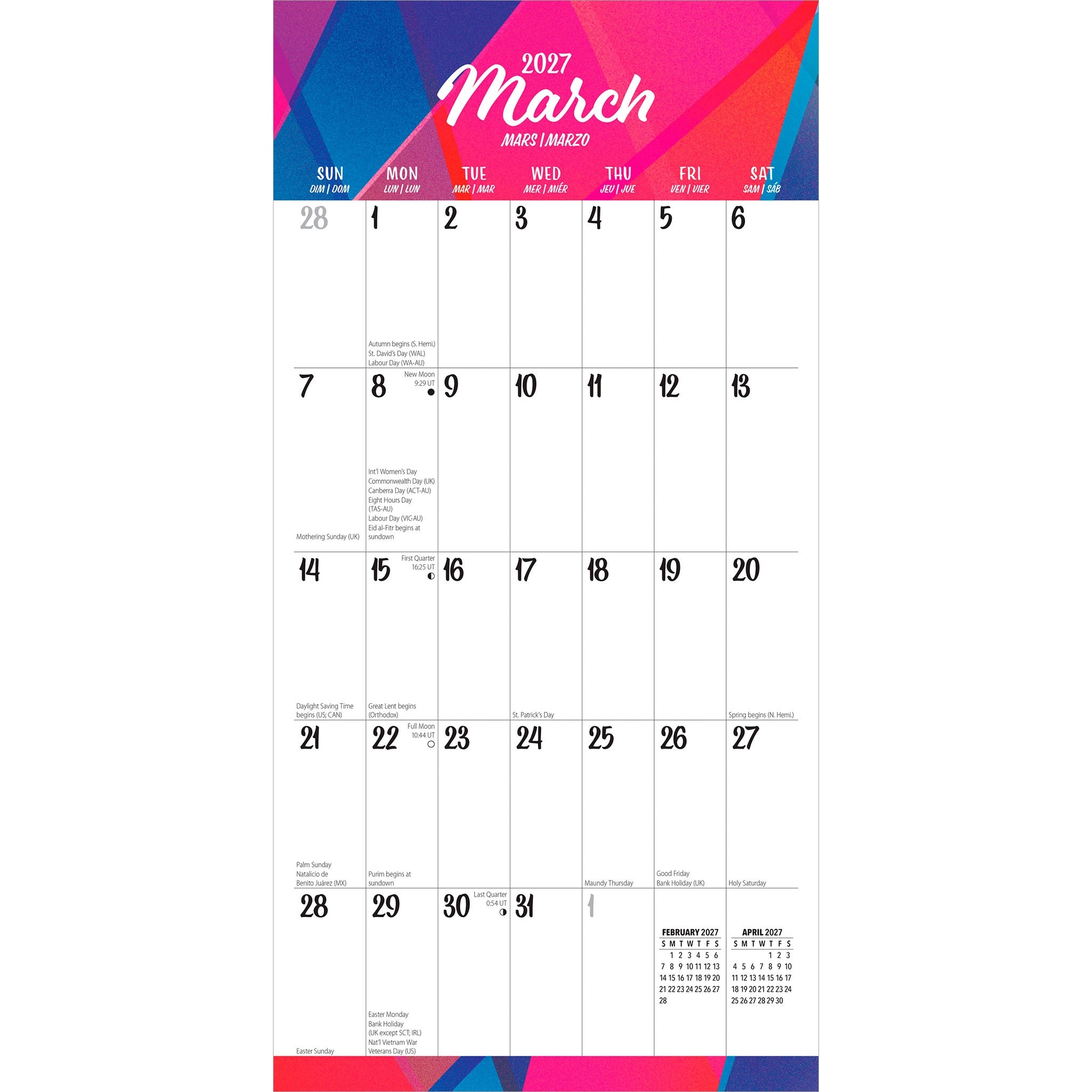 Big and Bright Large Print 2027 Wall Calendar