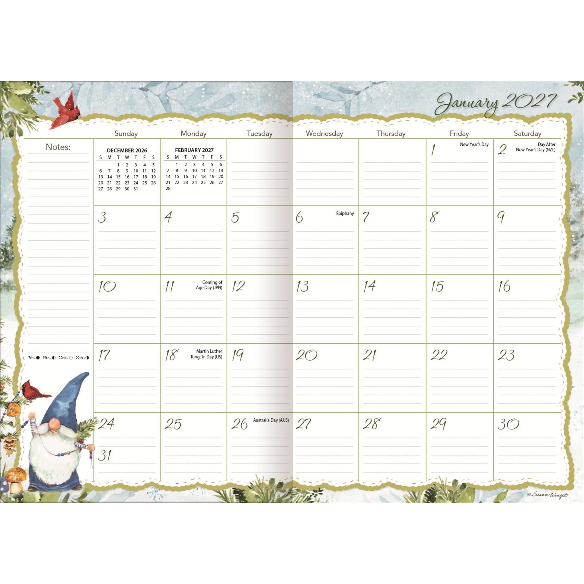Agenda de poche mensuel Gnome Sweet Gnome 2027