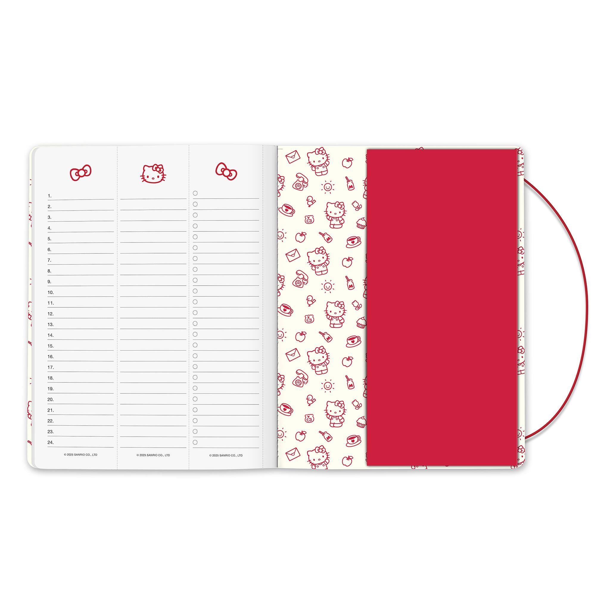 Agenda mensuel Hello Kitty rose ludique 2025-2026 - Disponible uniquement en ligne