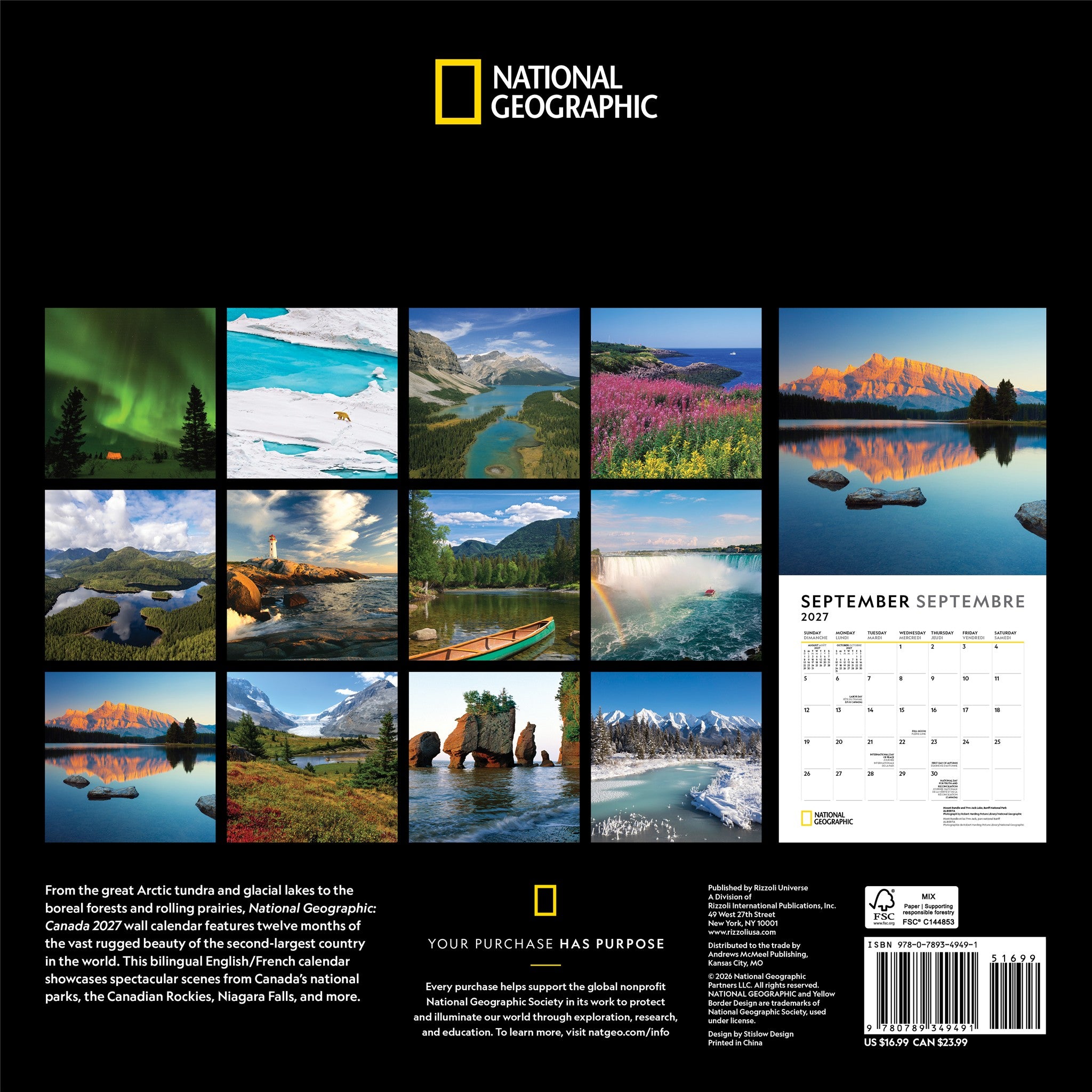 National Geographic: Canada 2027 Wall Calendar