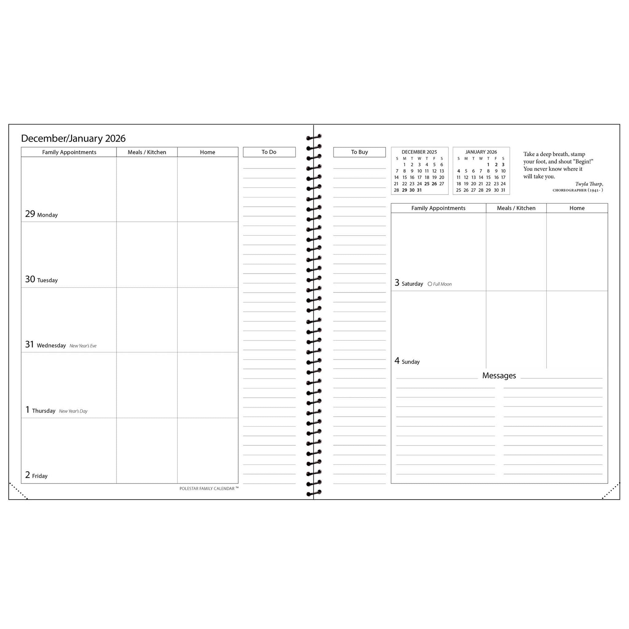 Calendrier des fiançailles Polestar Family 2026
