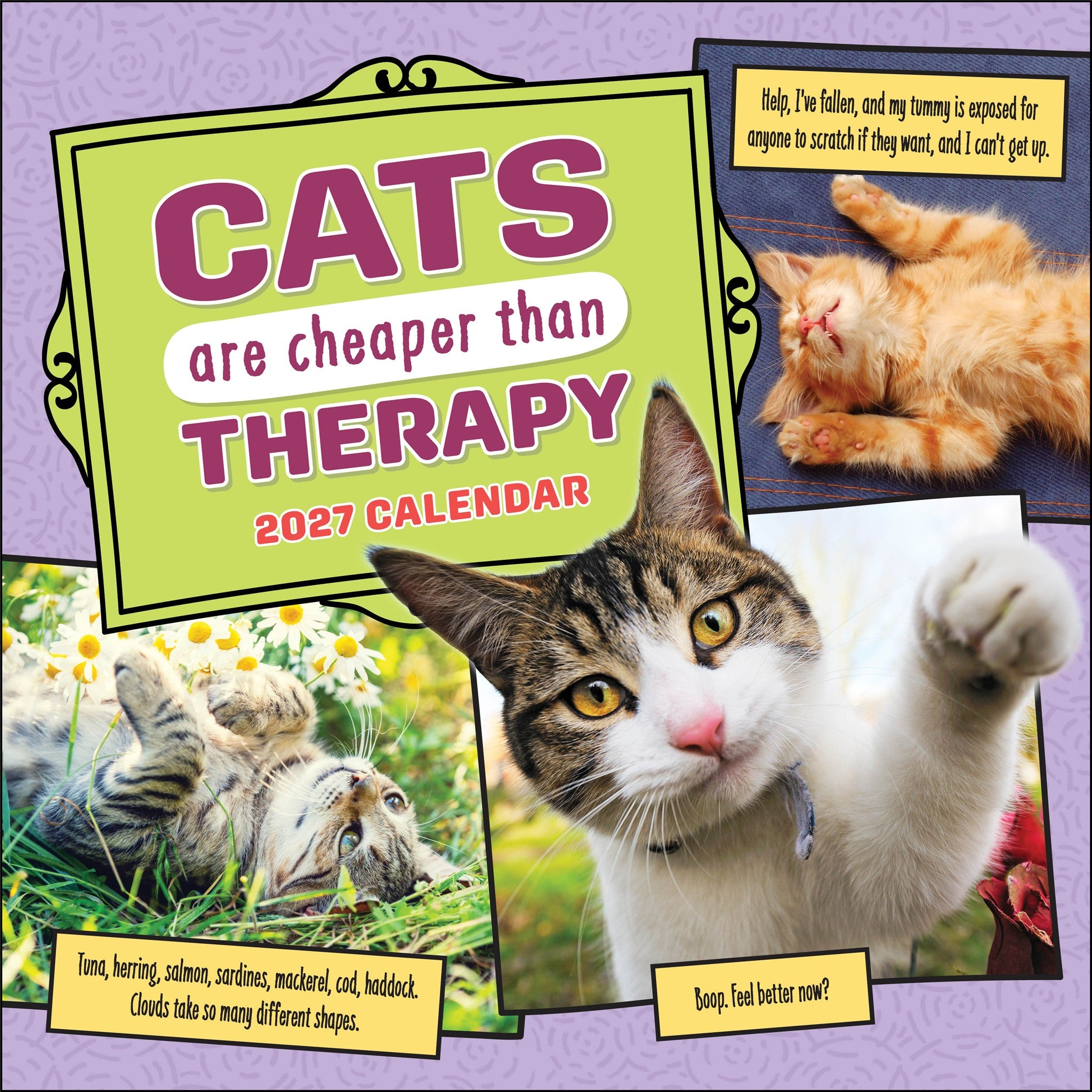 Calendrier mural 2027 : Les chats sont plus économiques qu'une thérapie