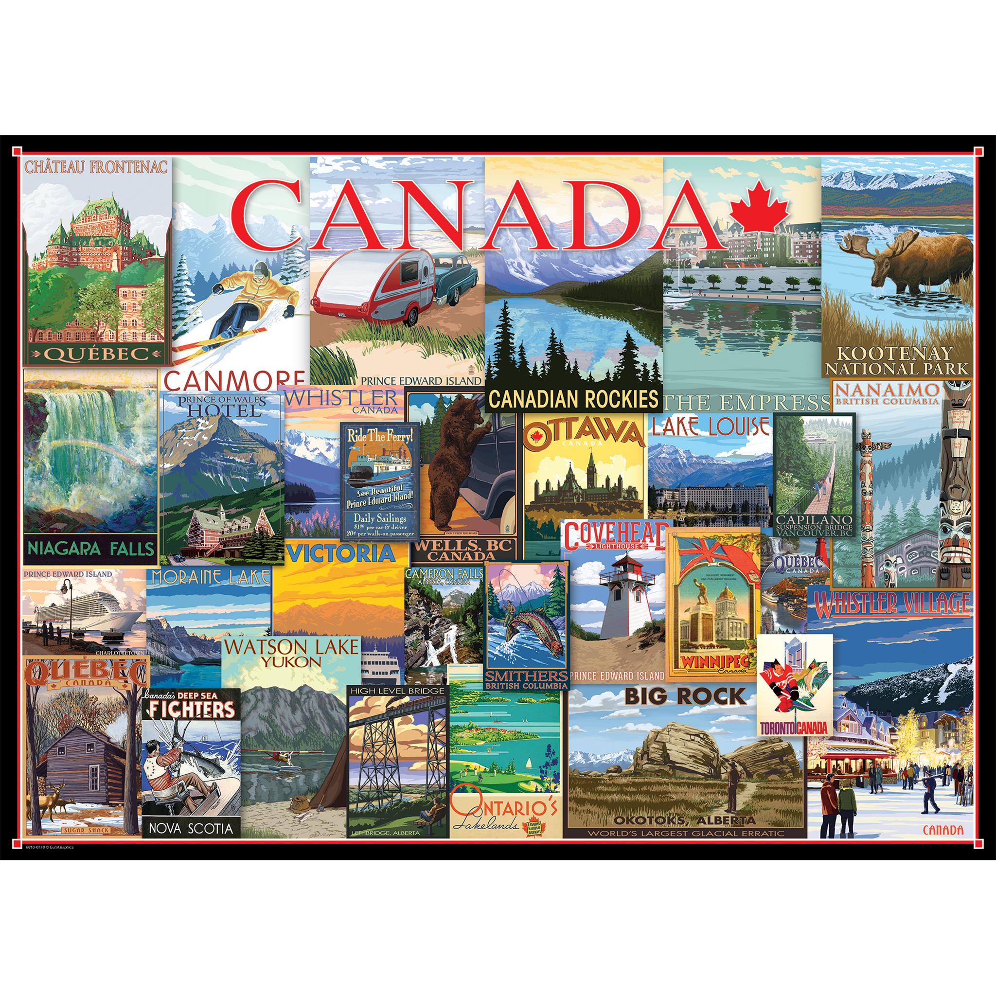 Affiches vintage de voyage au Canada - Puzzle exclusif de 1000 pièces