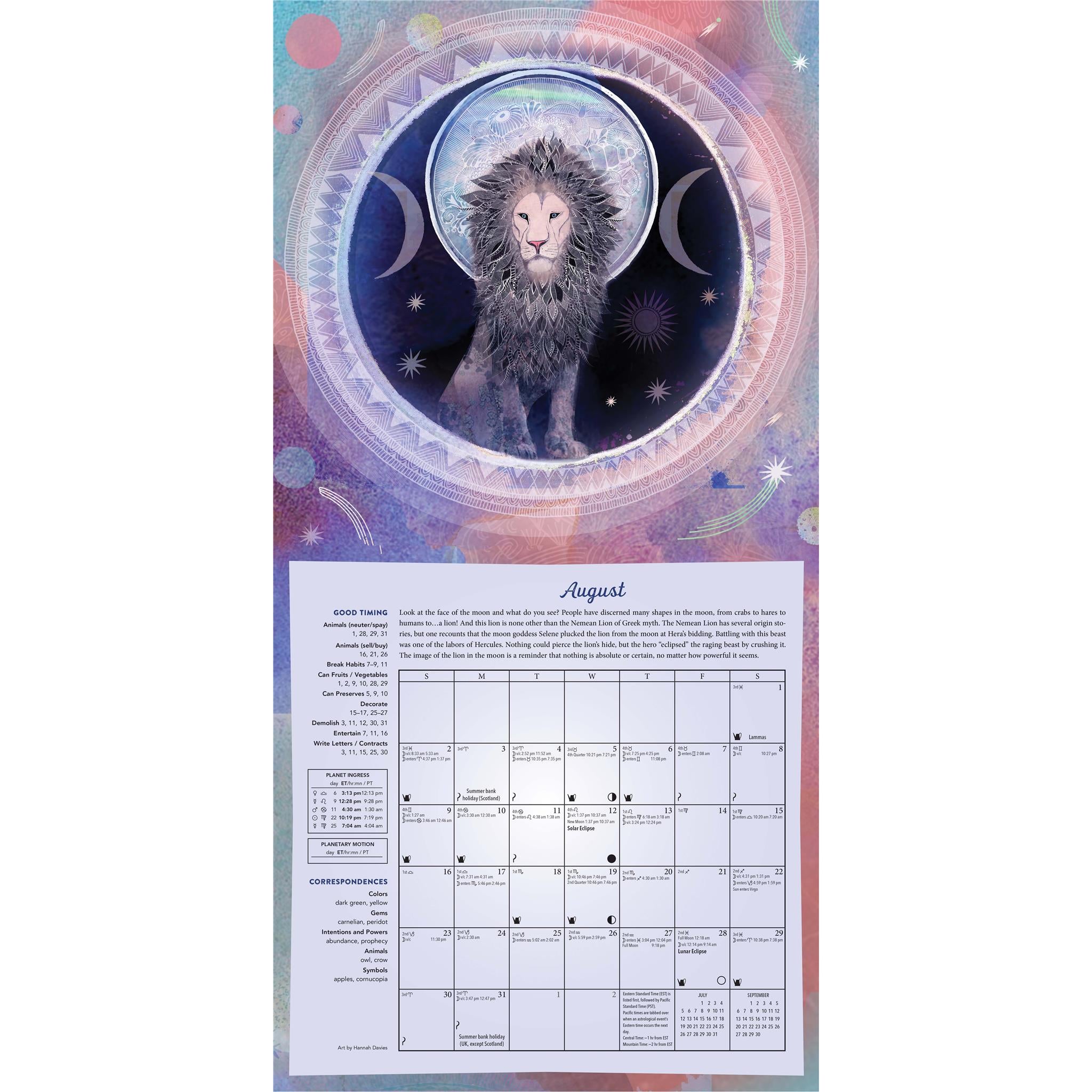 Calendrier mural Lune magique 2026