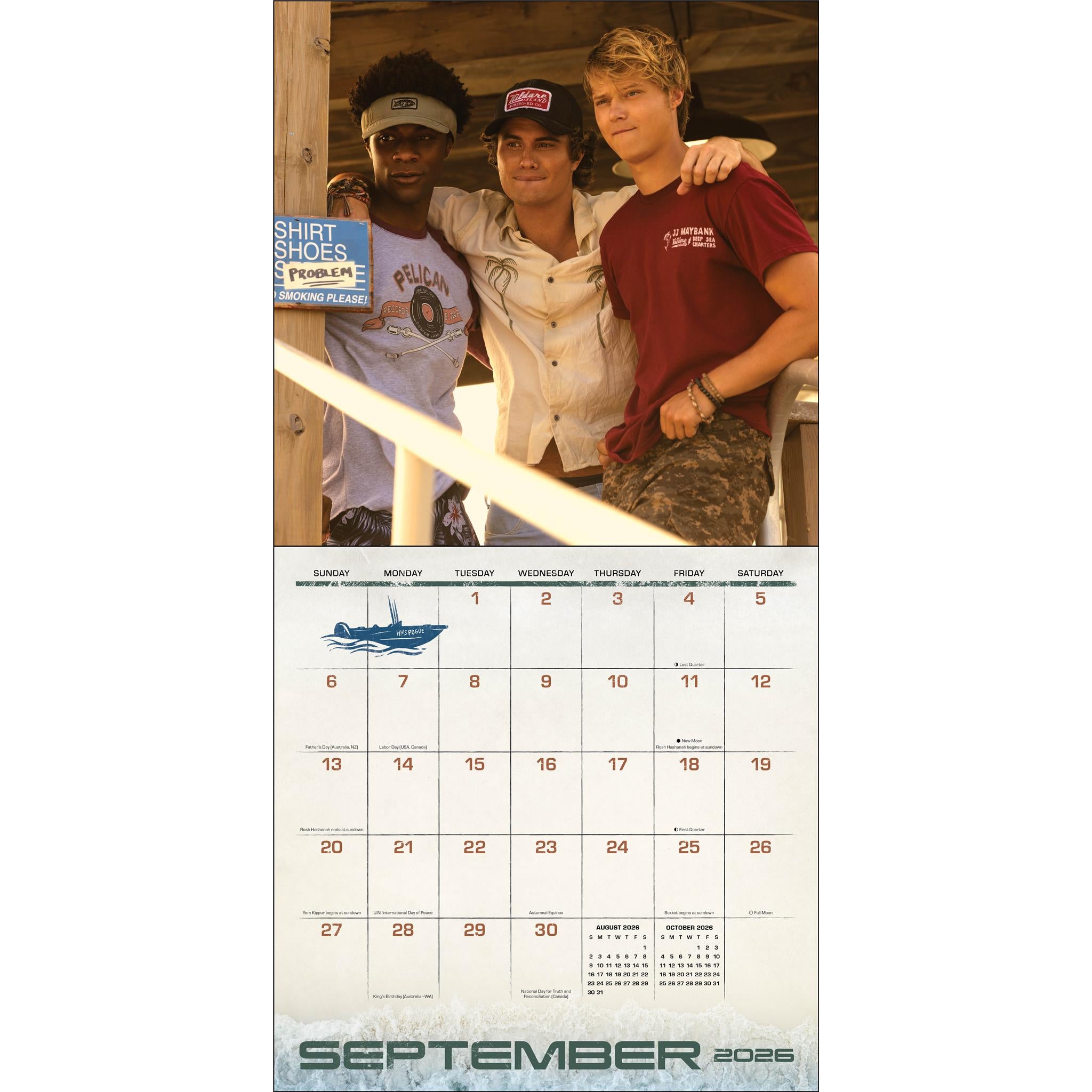 Outer Banks with Poster 2025-2026 Deluxe Wall Calendar