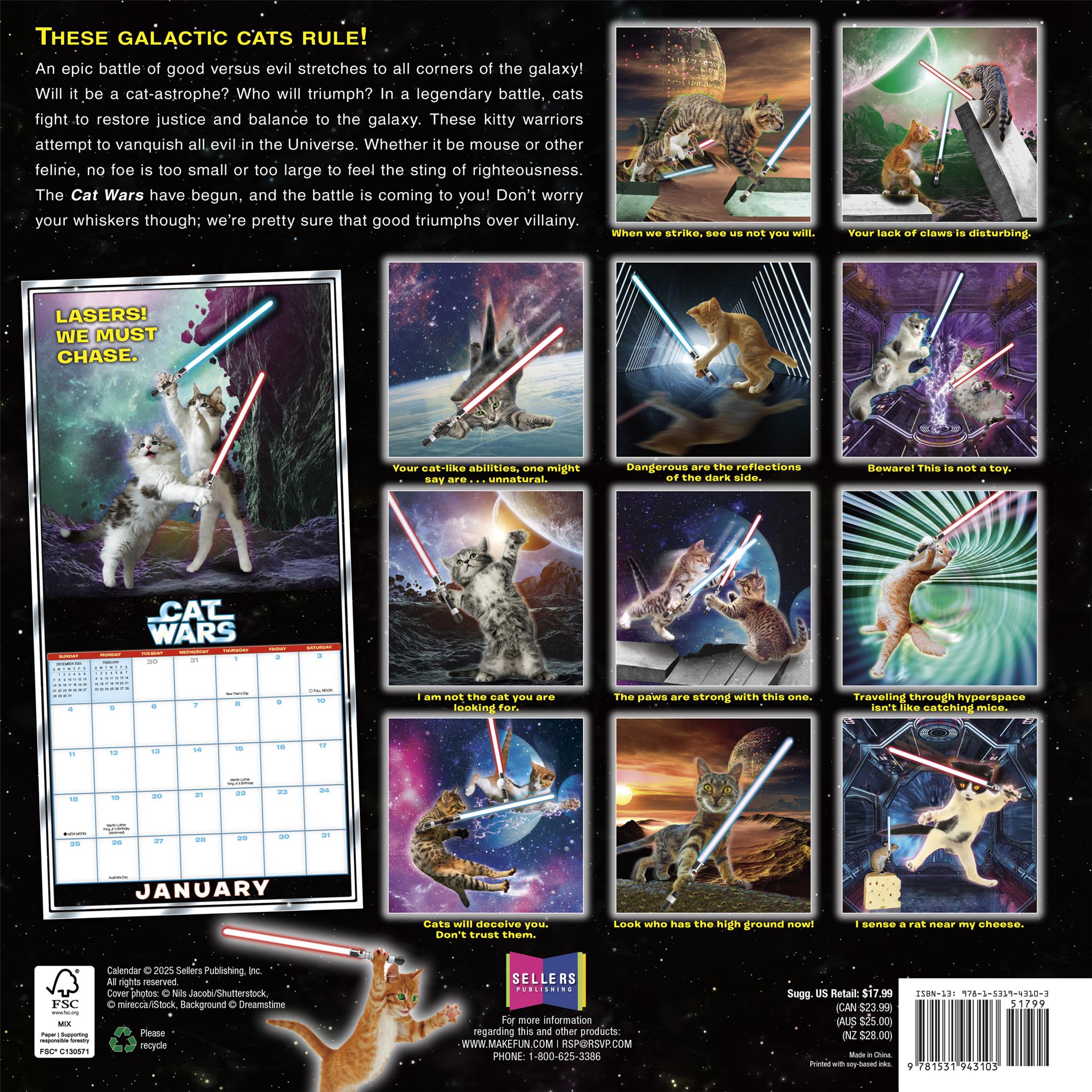 Calendrier mural Cat Wars 2026