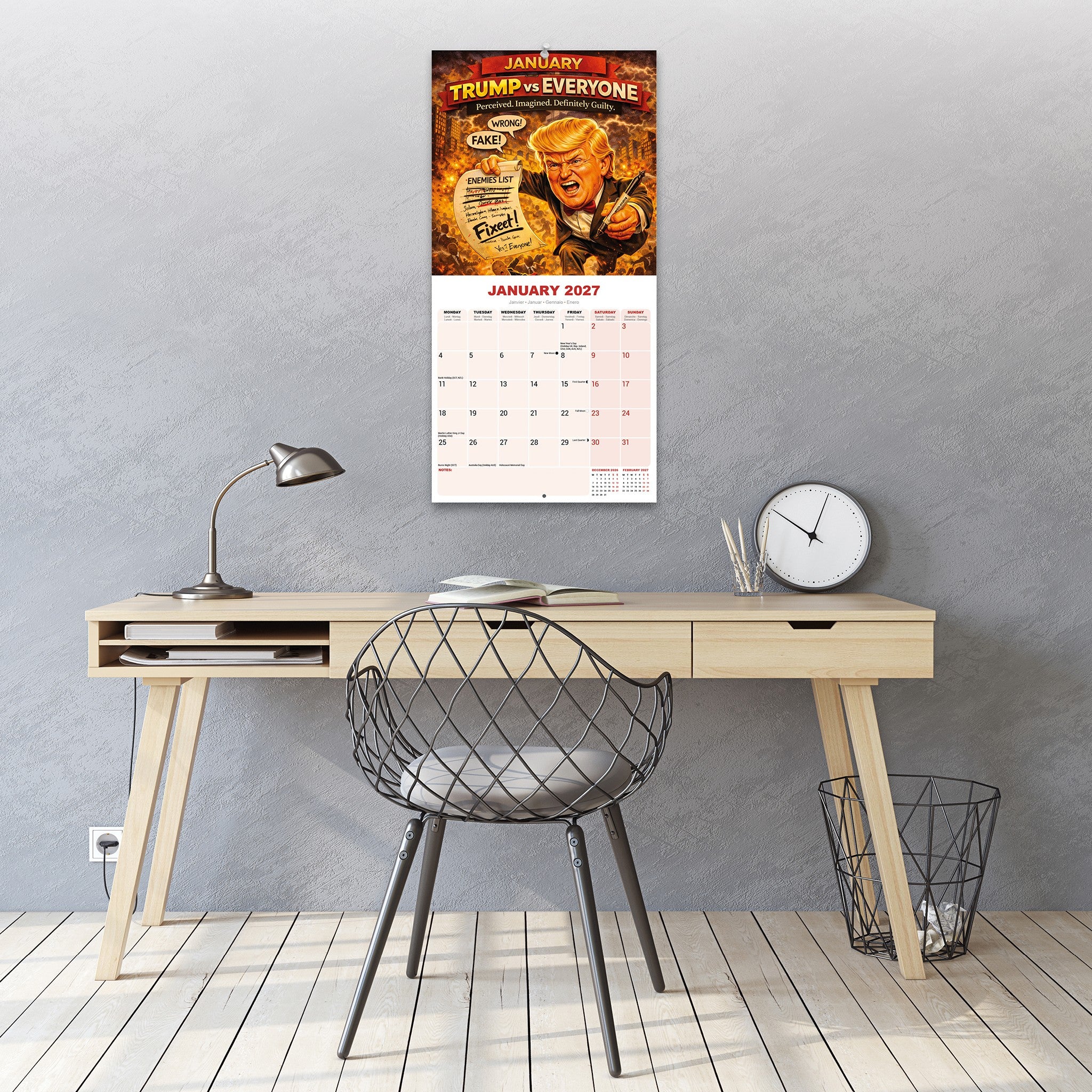 Trump vs Everyone Exclusive 2027 Wall Calendar