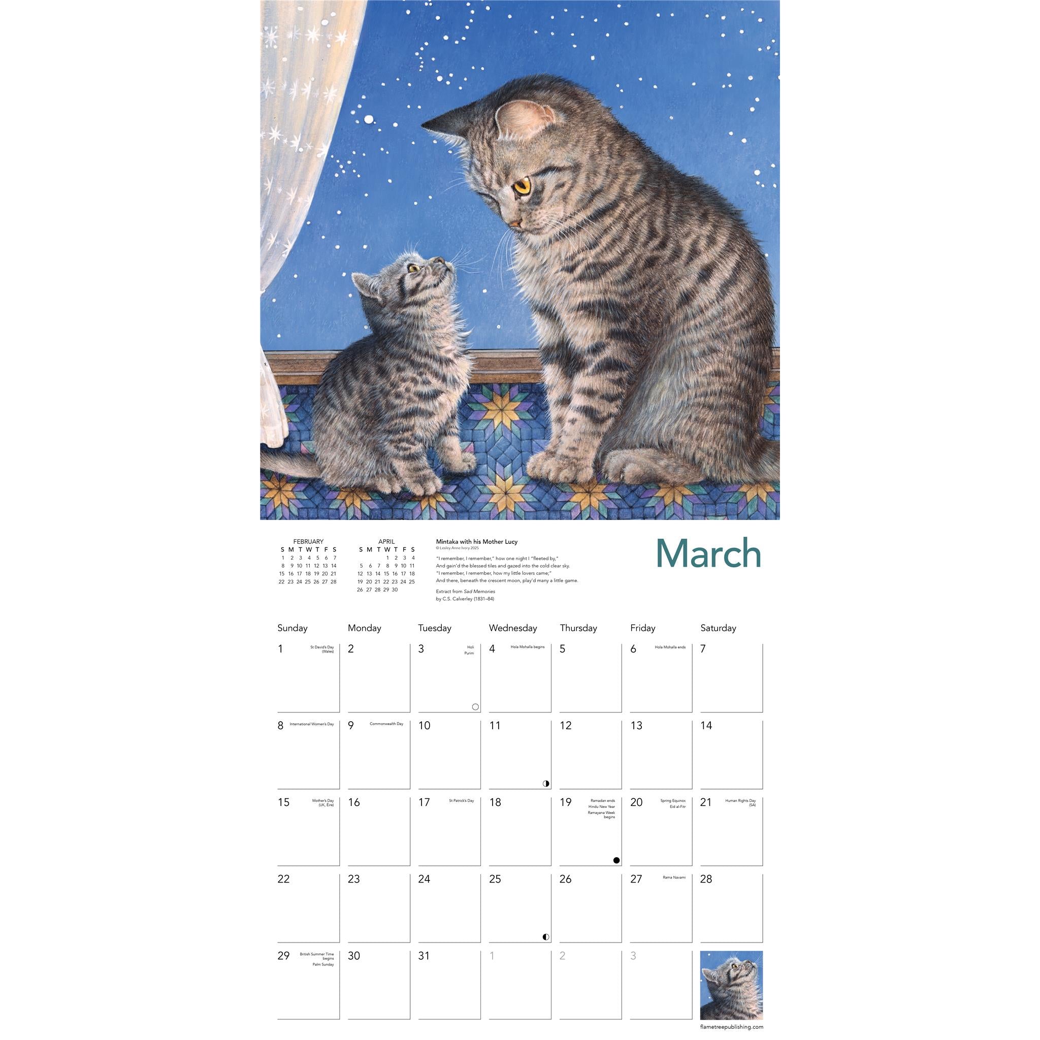 Ivory Cats By Lesley Anne Ivory 2026 Wall Calendar