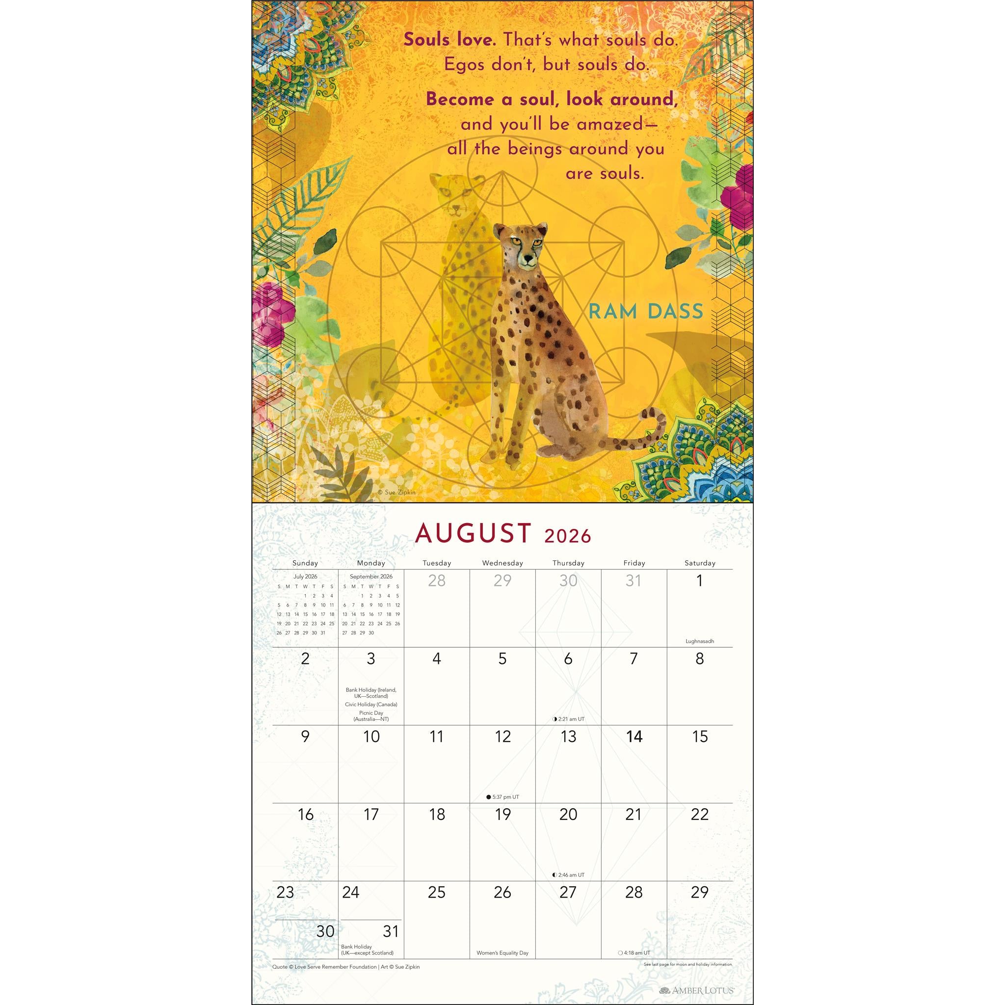 Calendrier mural Be Here Now 2026 - Disponible uniquement en ligne