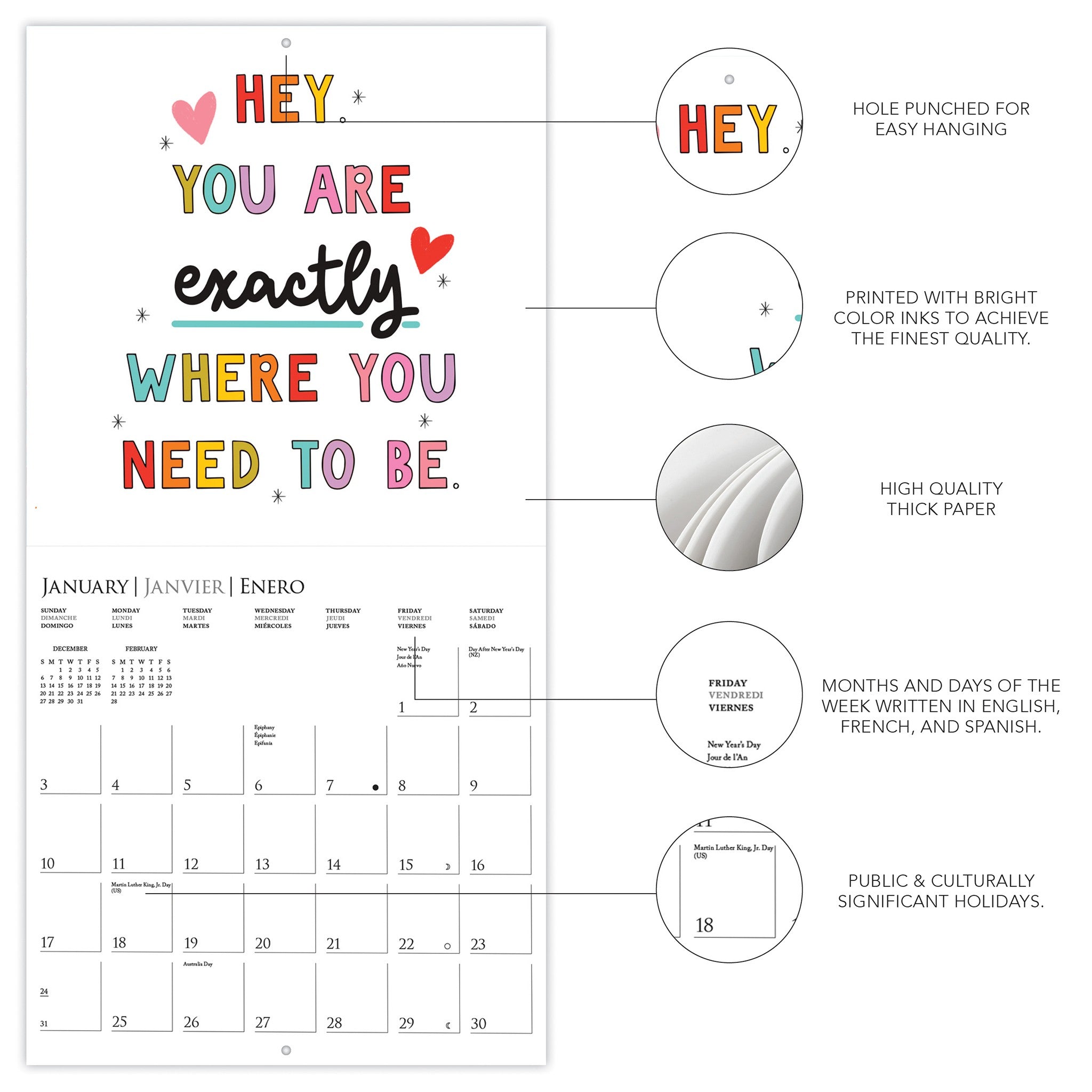 The Positive Calendar 2027 Wall Calendar