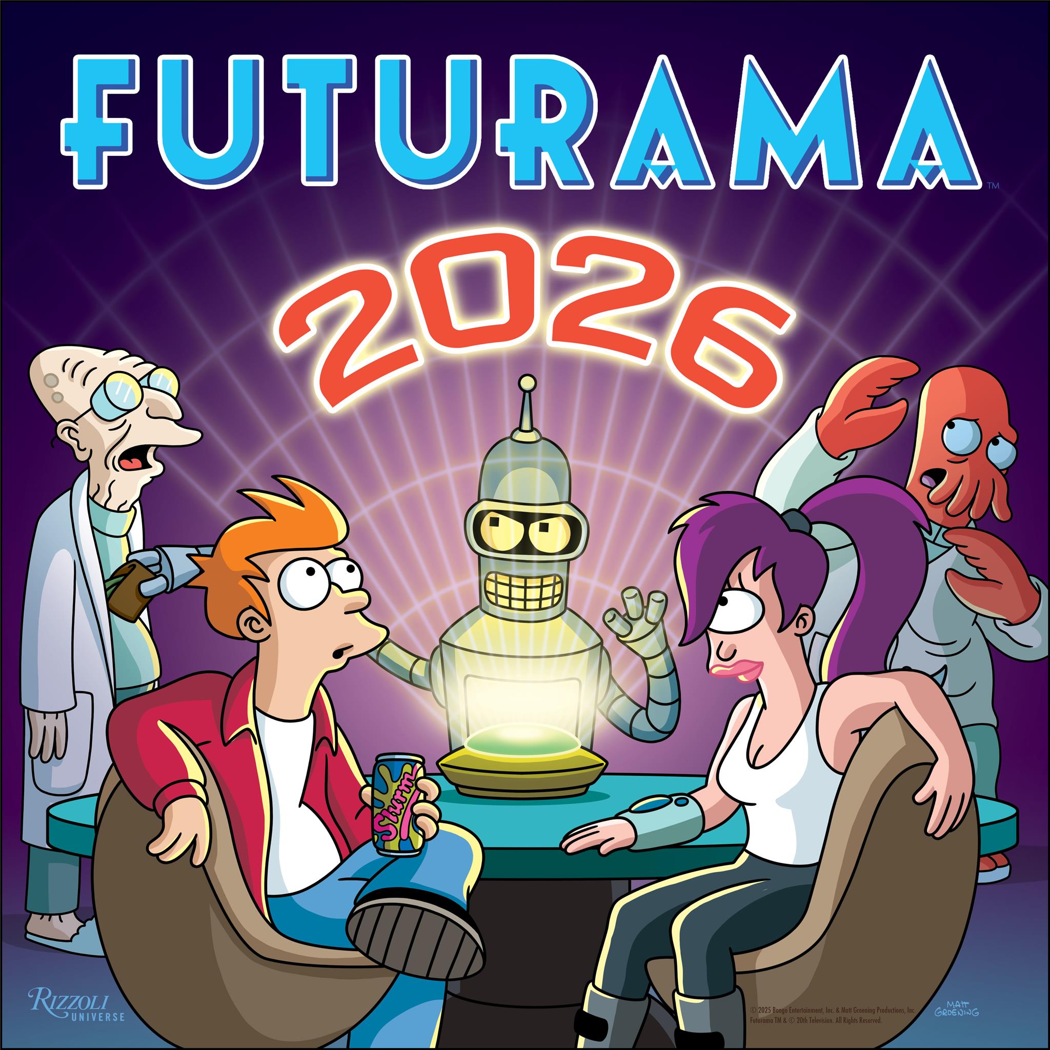 Calendrier mural Futurama 2026