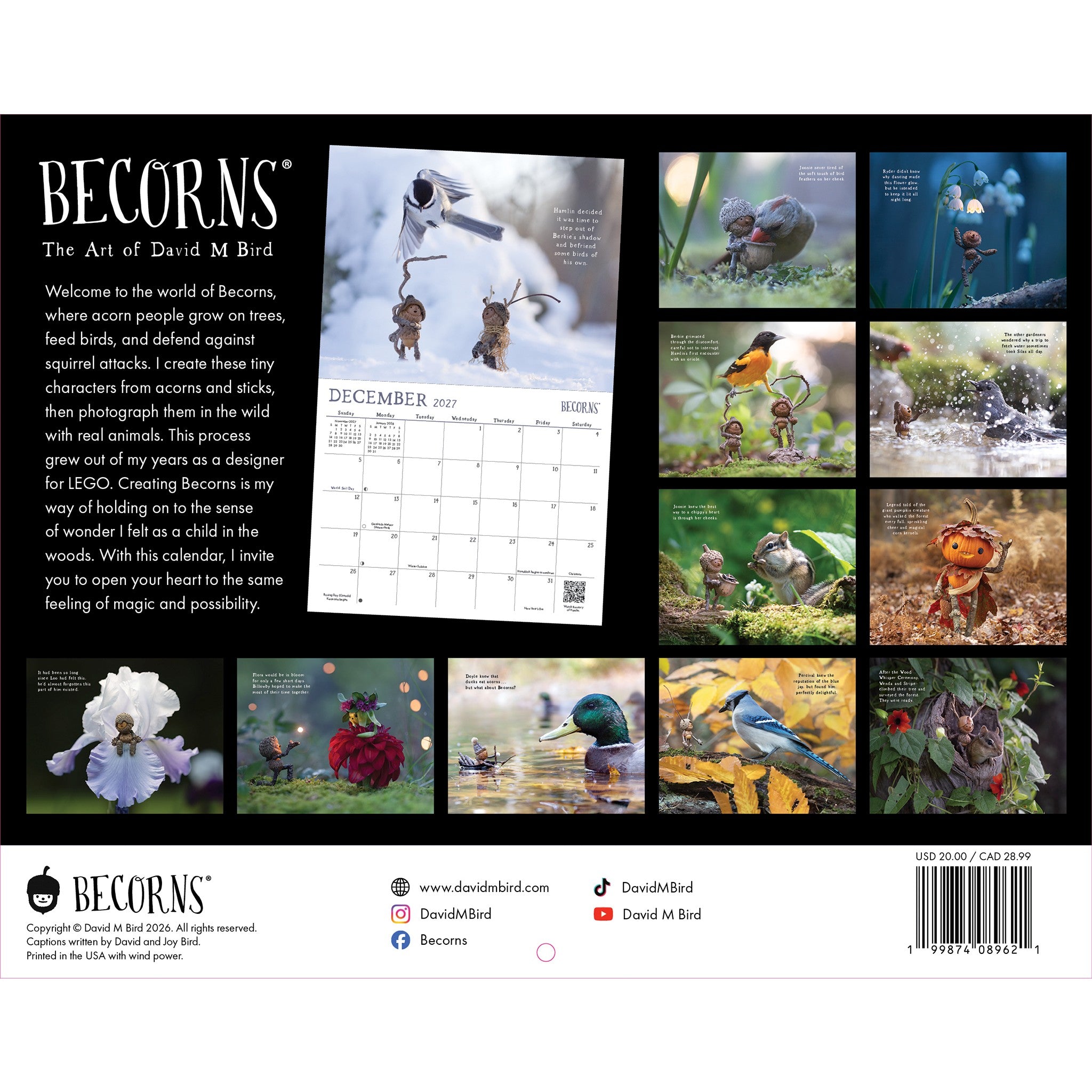 Becorns 2027 Wall Calendar