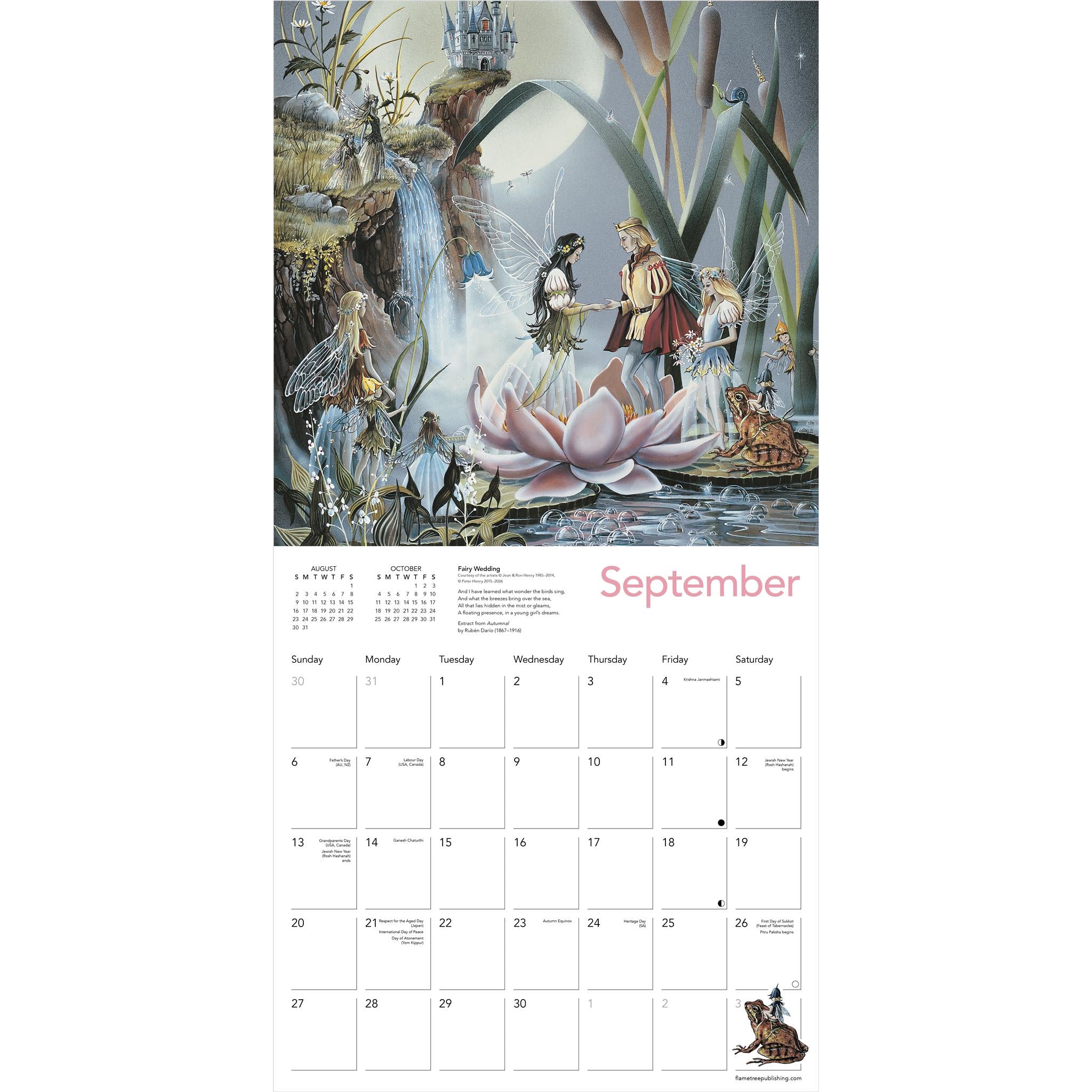 Calendrier mural Fairyland de Jean et Ron Henry 2026