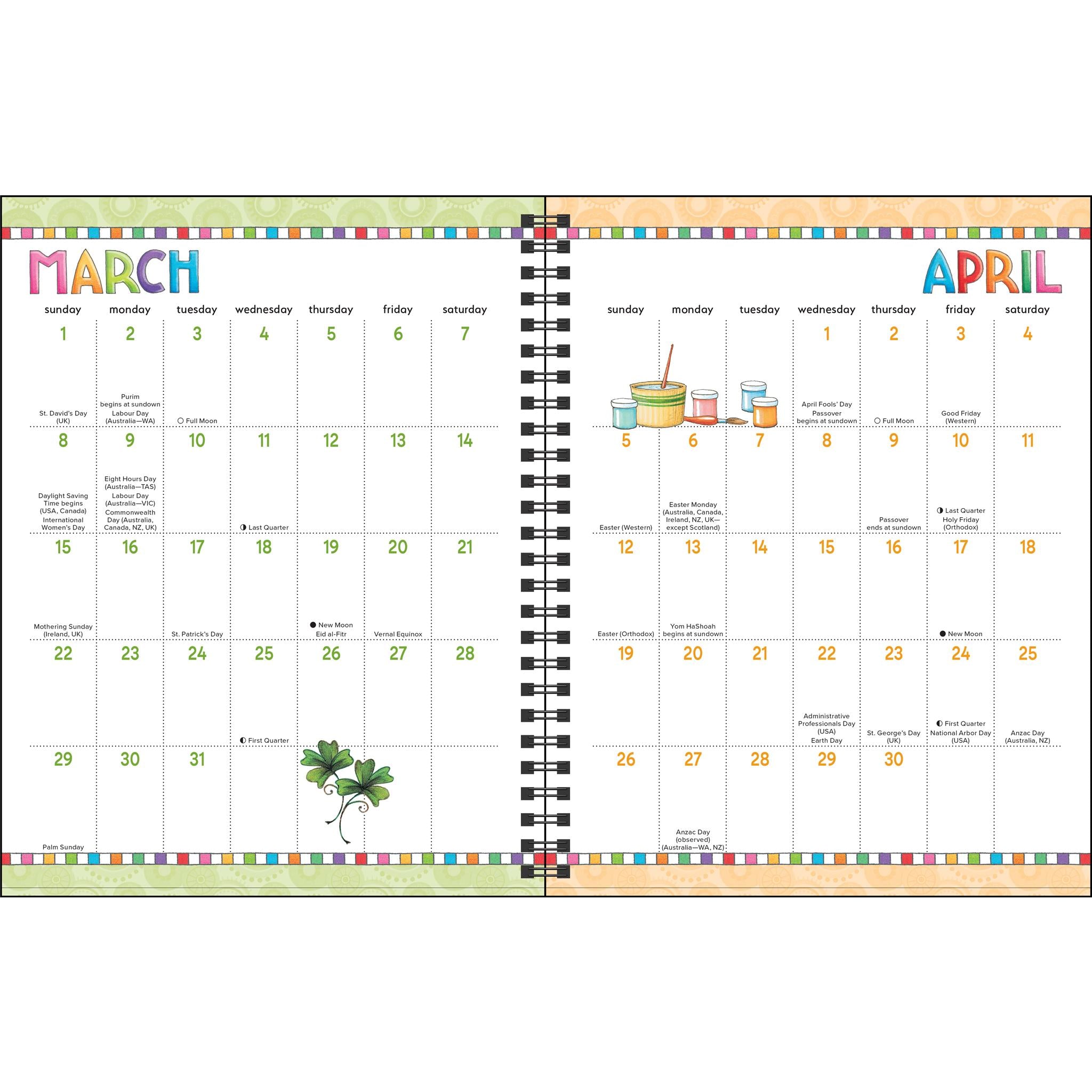 Calendrier des fiançailles 2026 de Mary Engelbreits « You Are A Work Of Art »