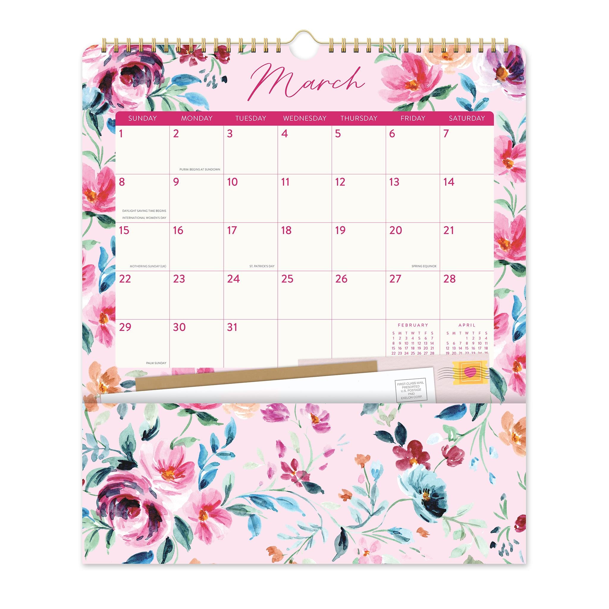 Calendrier mural Bella Flora Pockets Plus 2026
