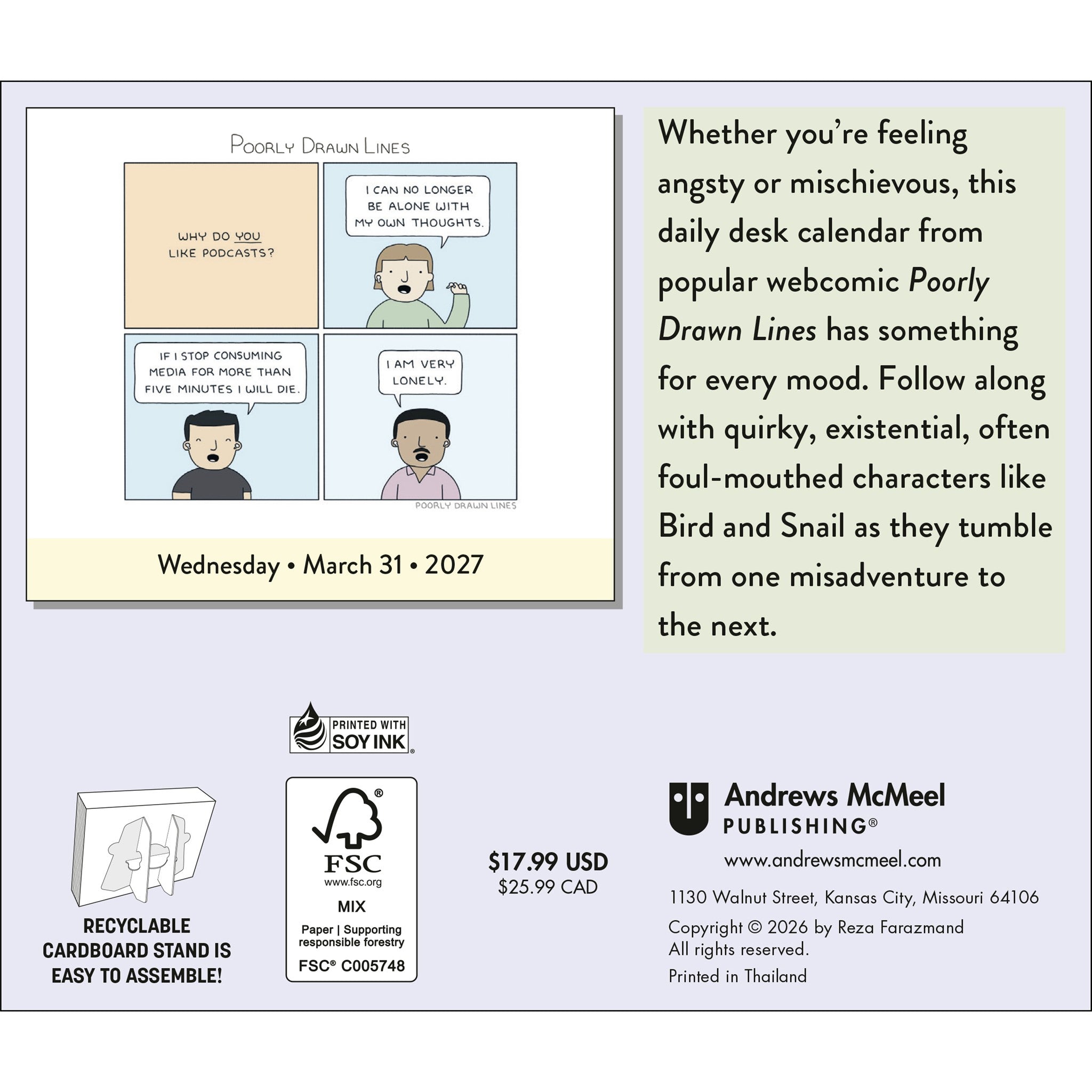 Poorly Drawn Lines 2027 Box Calendar - Online Only