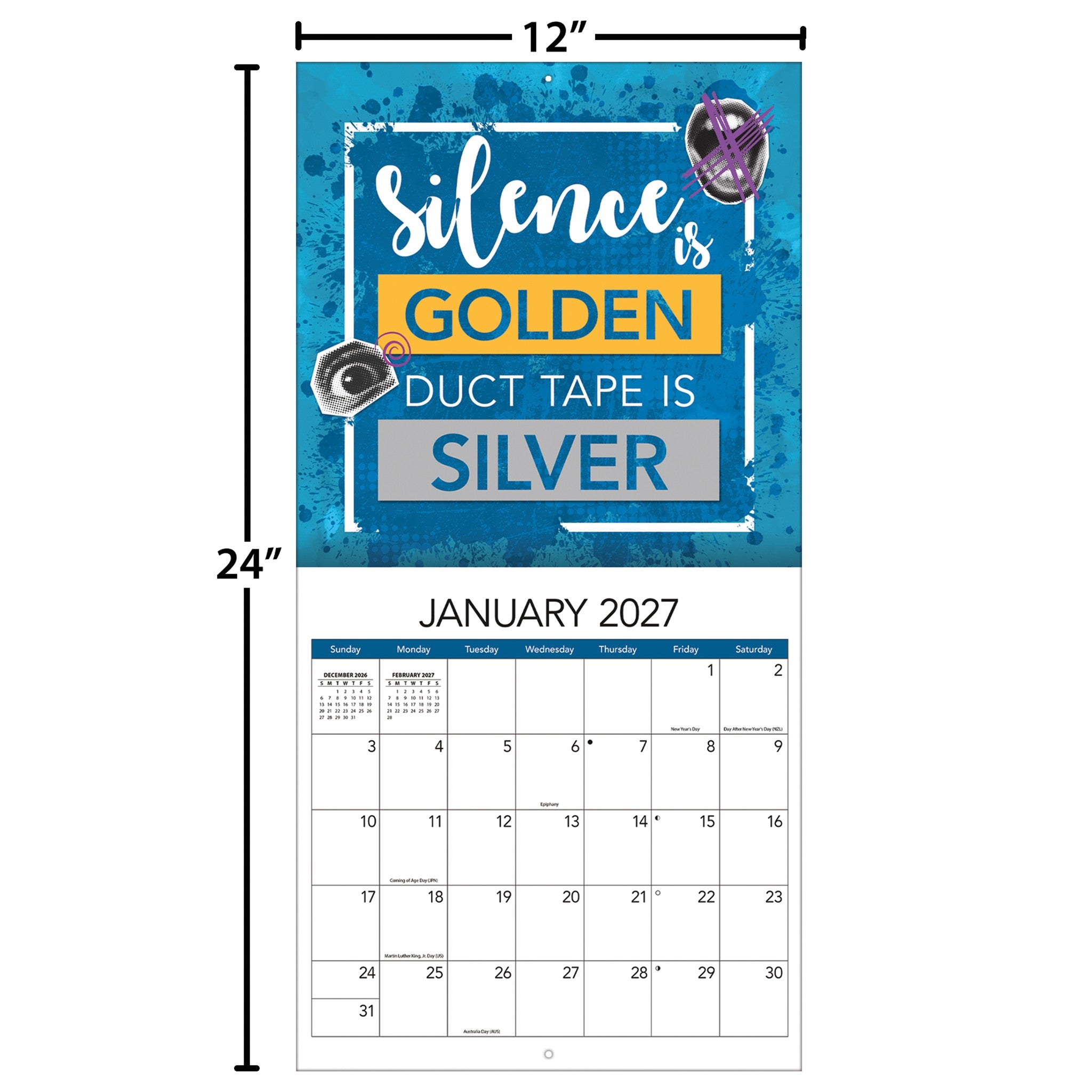 Calendrier mural 2027 « Sarcasm My Love Language » - Exclusivement en ligne